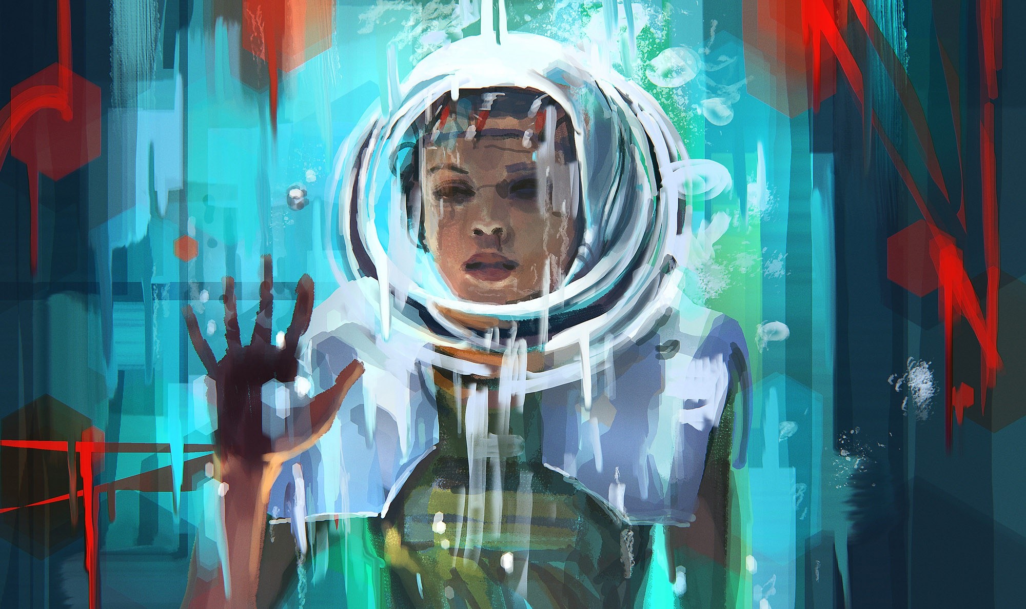 artwork, women, science fiction, hands, HD Wallpaper