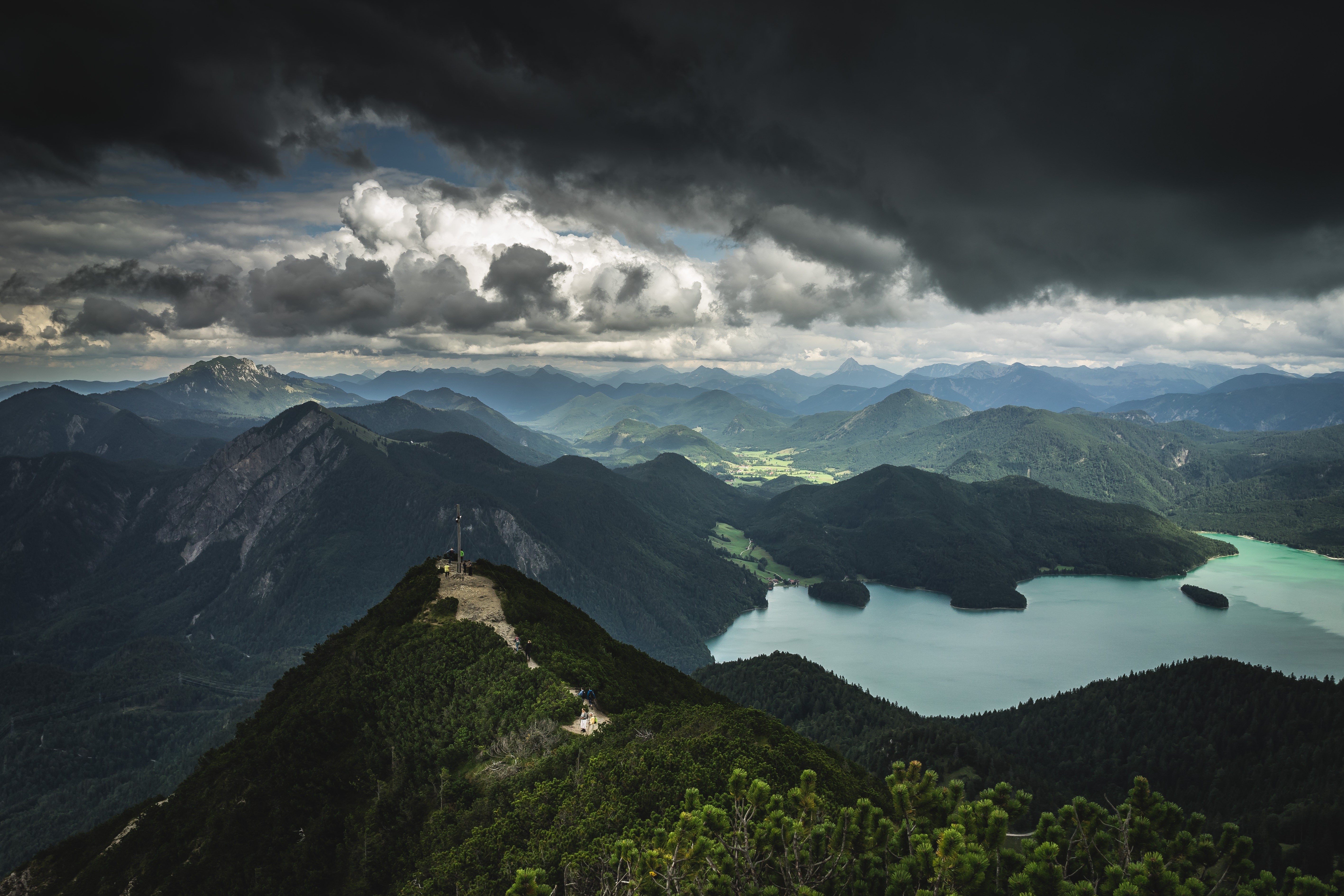 landscape, nature, forest, trees, sky, lake, HD Wallpaper