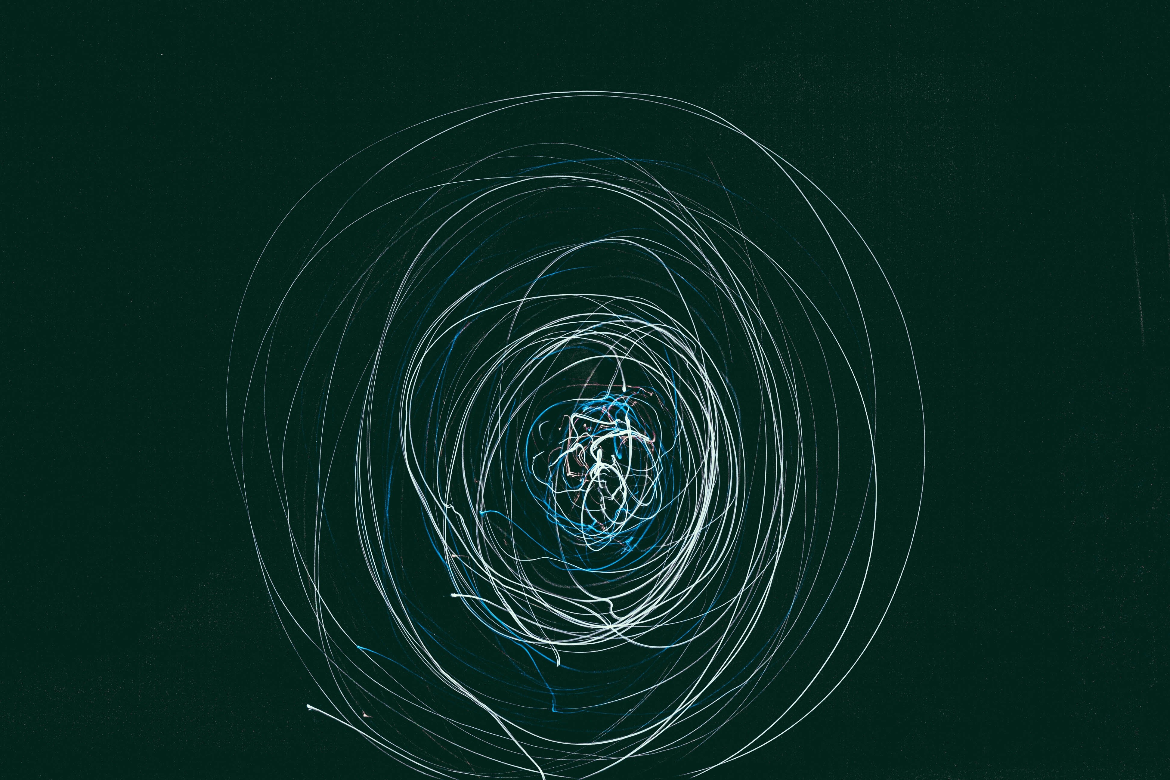 long exposure, lights, black background, circle, HD Wallpaper