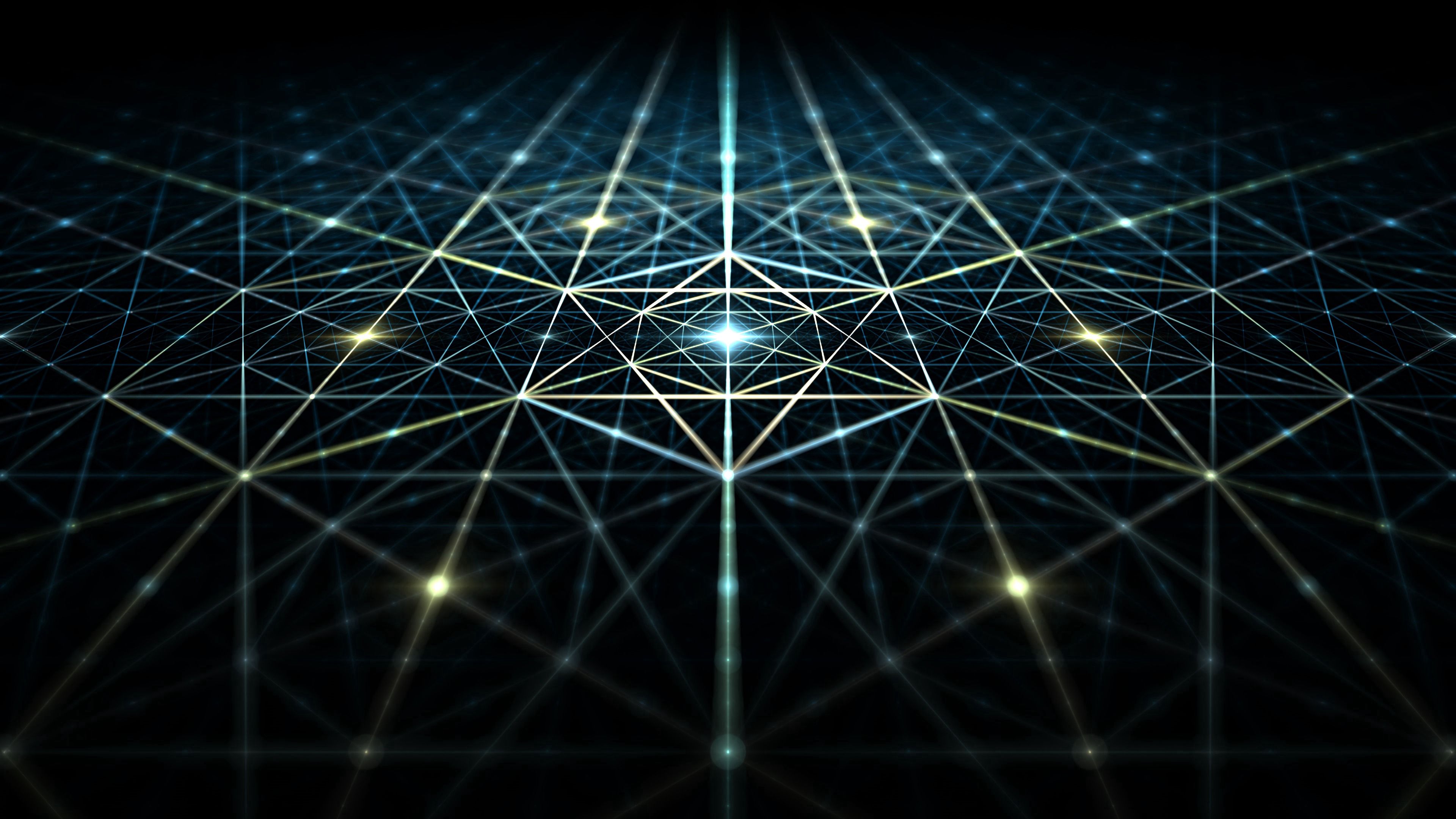 lines, glow, points, intersection, mesh, abstraction, 4k, HD Wallpaper