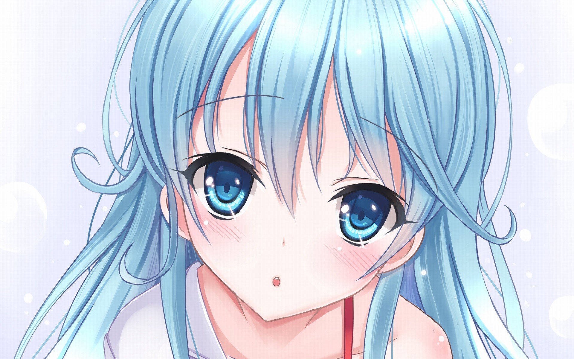 Touwa Erio, anime, face, blue eyes, blue hair, HD Wallpaper
