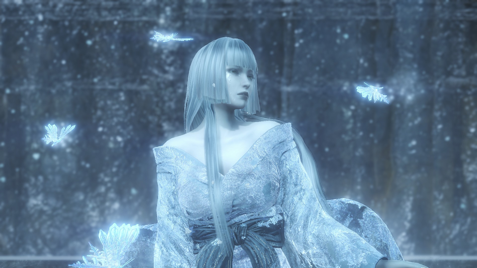 Asian, winter, ice, nioh, video games, RPG, Lady Boss, cyan, blue, light blue, HD Wallpaper