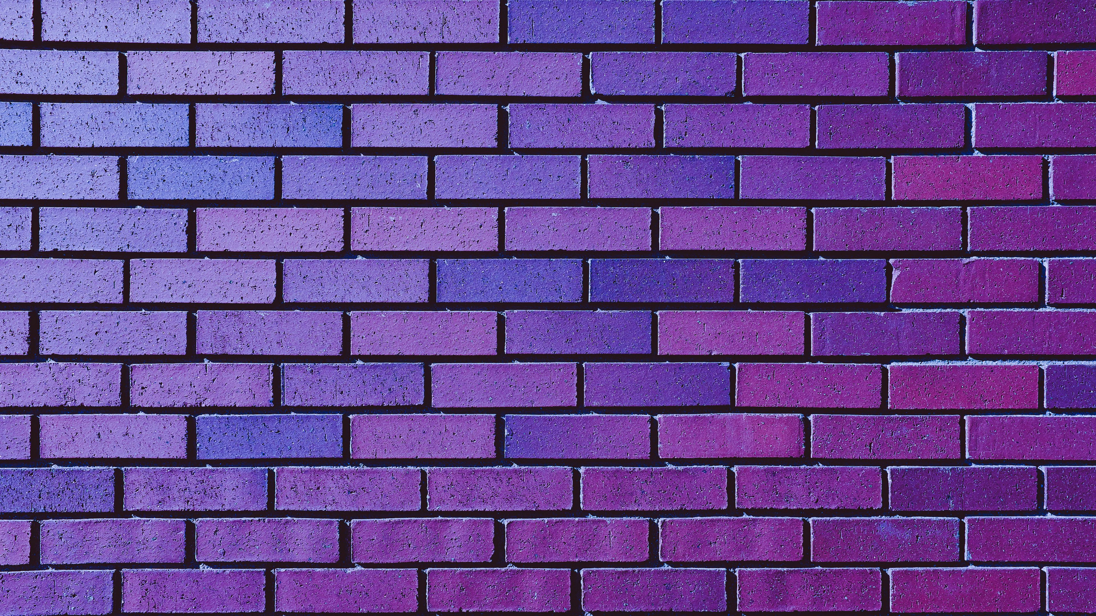 wall, brick, purple, texture, 4k, HD Wallpaper