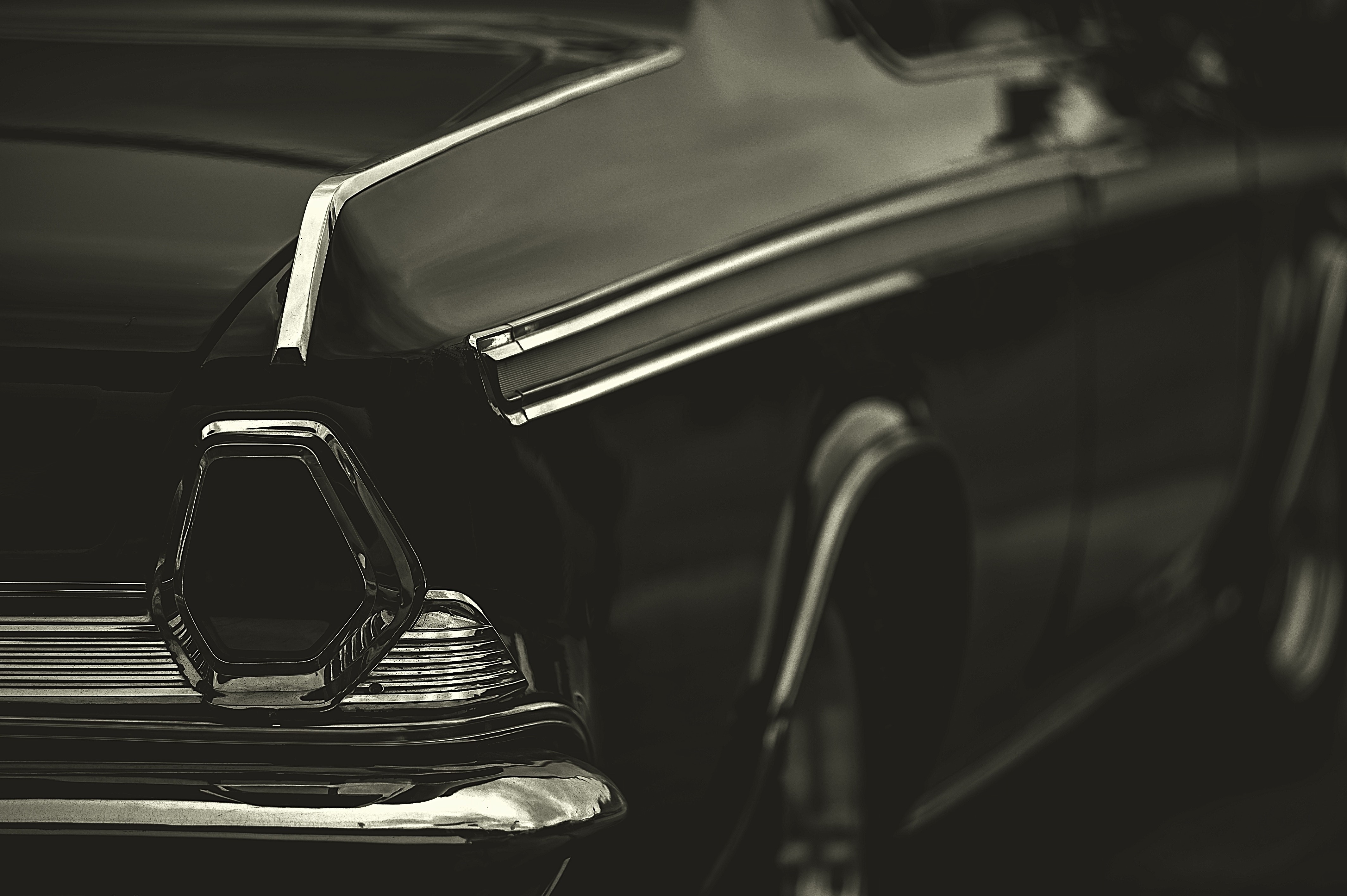 car, monochrome, minimalism, black, white, HD Wallpaper