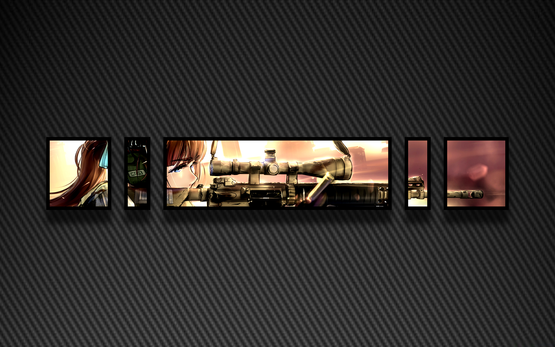 anime girls, girls with guns, picture-in-picture, HD Wallpaper