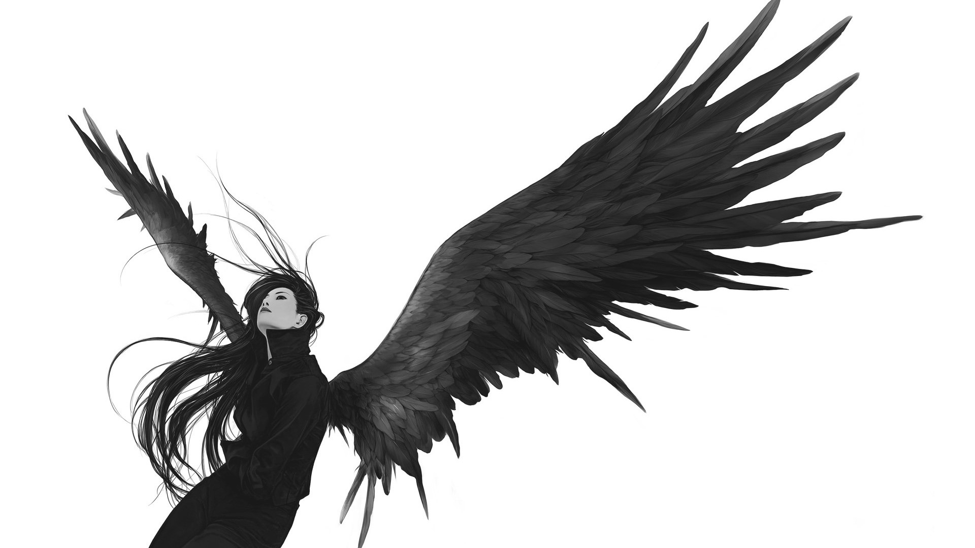 angel, digital art, wings, HD Wallpaper