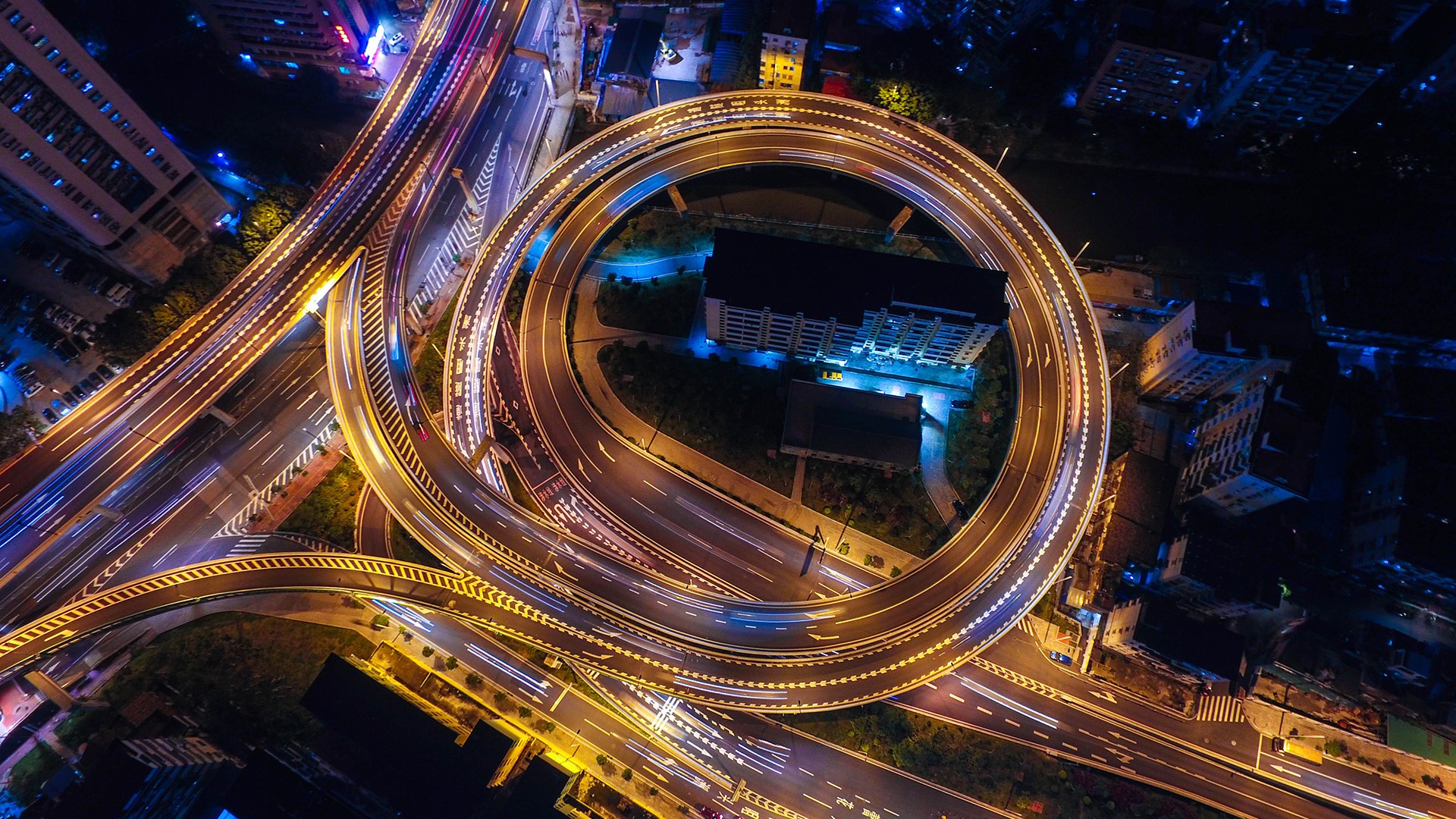 night, highway, street light, HD Wallpaper