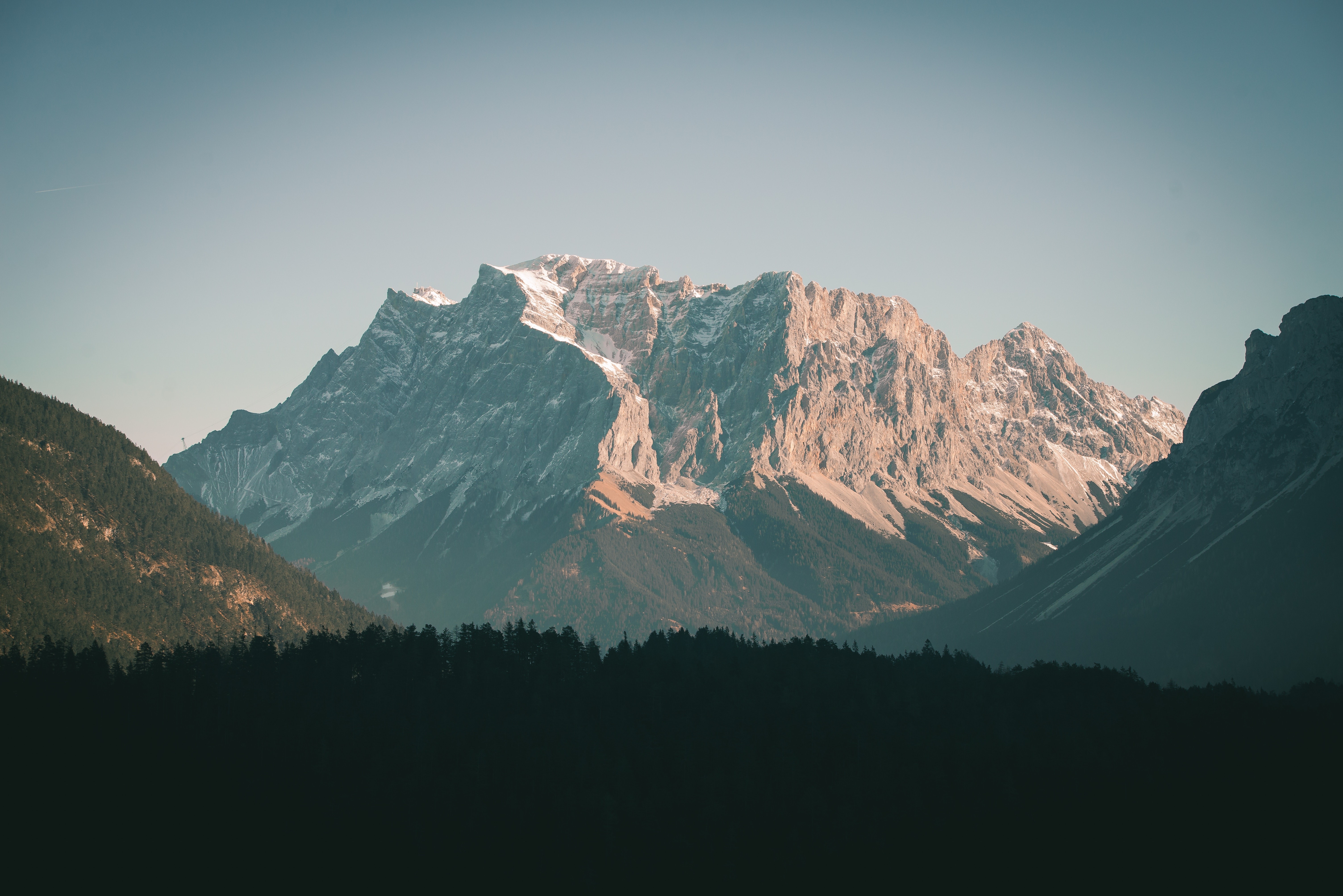 mountains, landscape, nature, snow, forest, HD Wallpaper