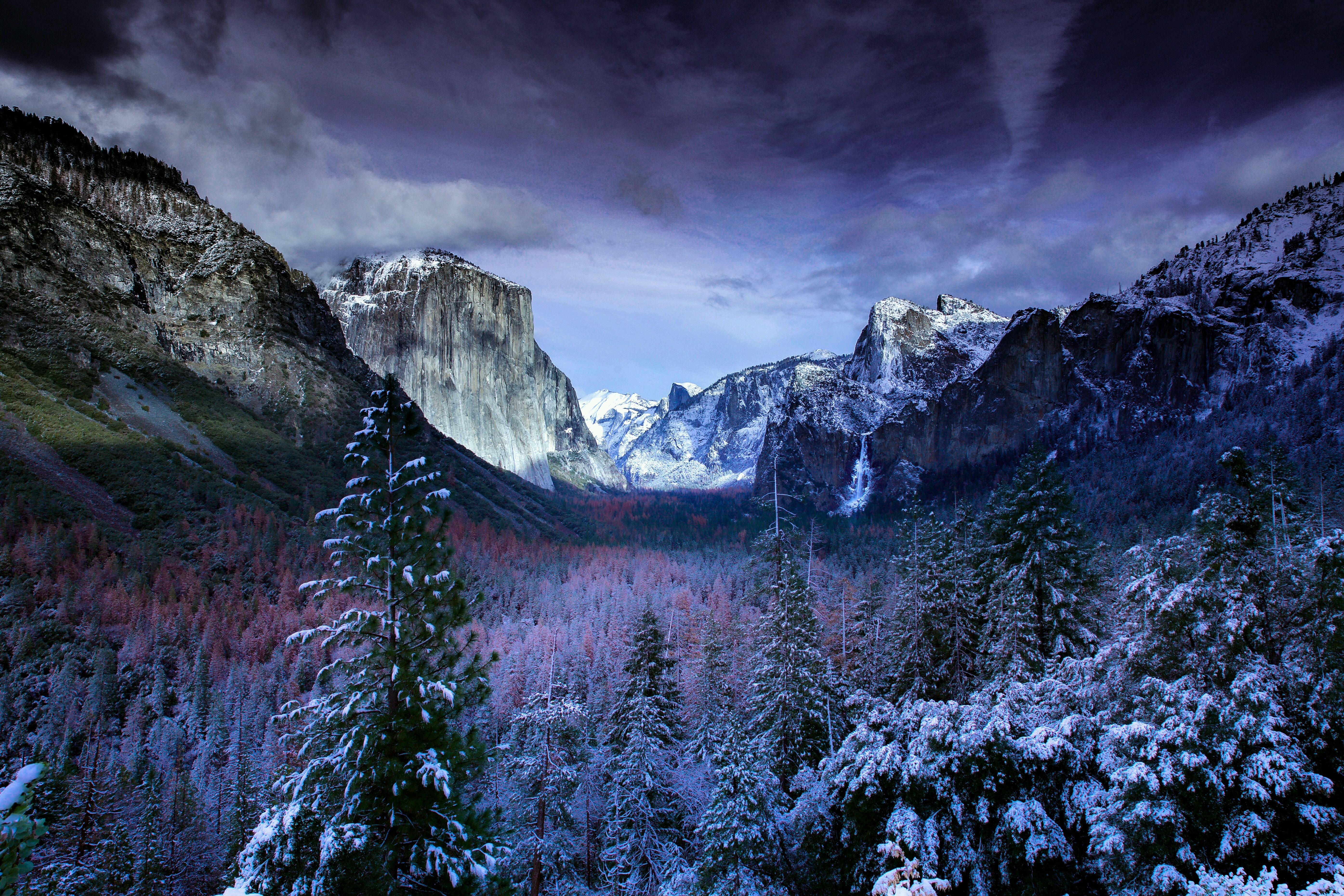 mountains, mountain pass, winter, photography, nature, forest, plants, landscape, HD Wallpaper