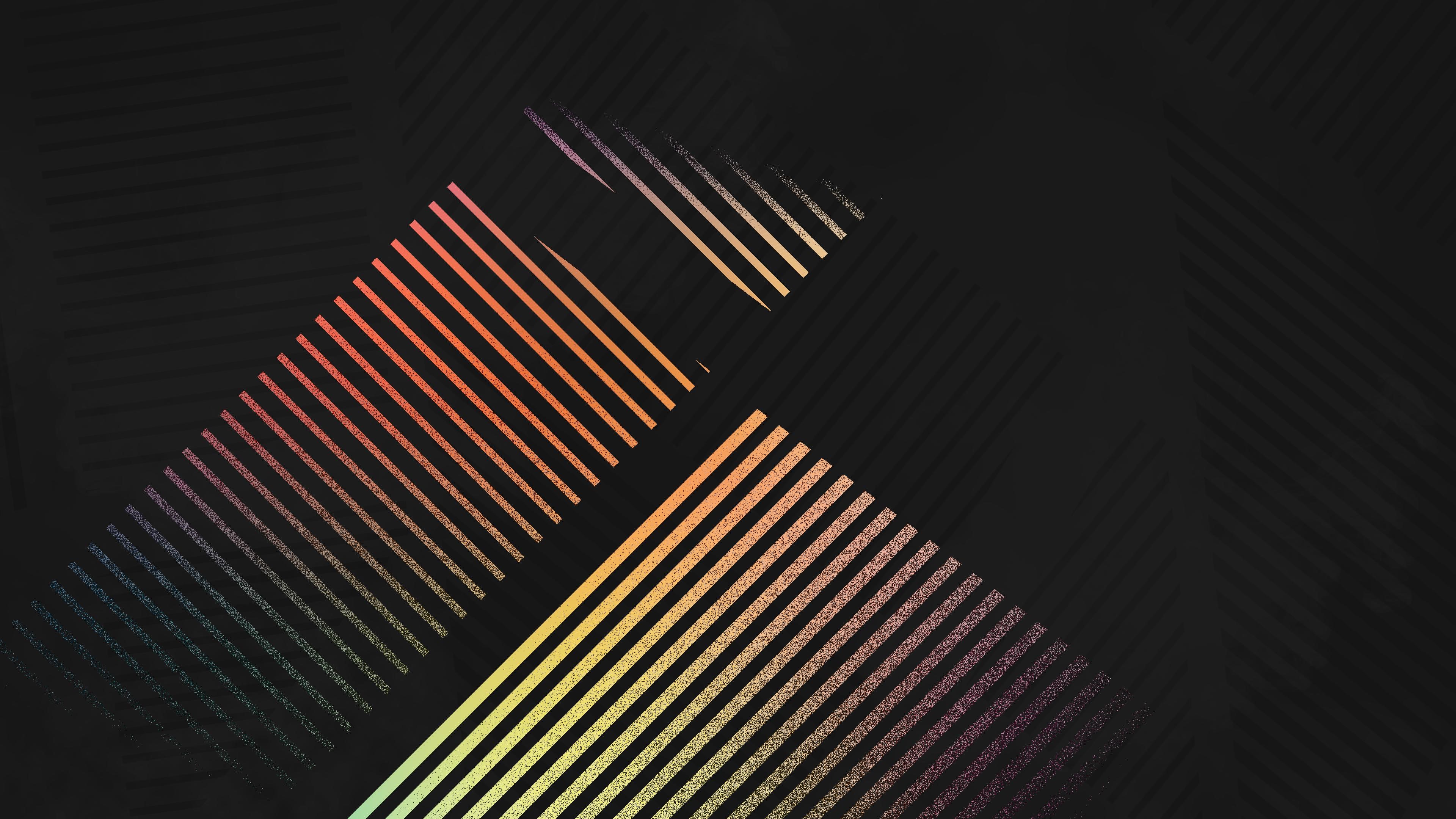 abstract, lines, beige, black background, black, HD Wallpaper