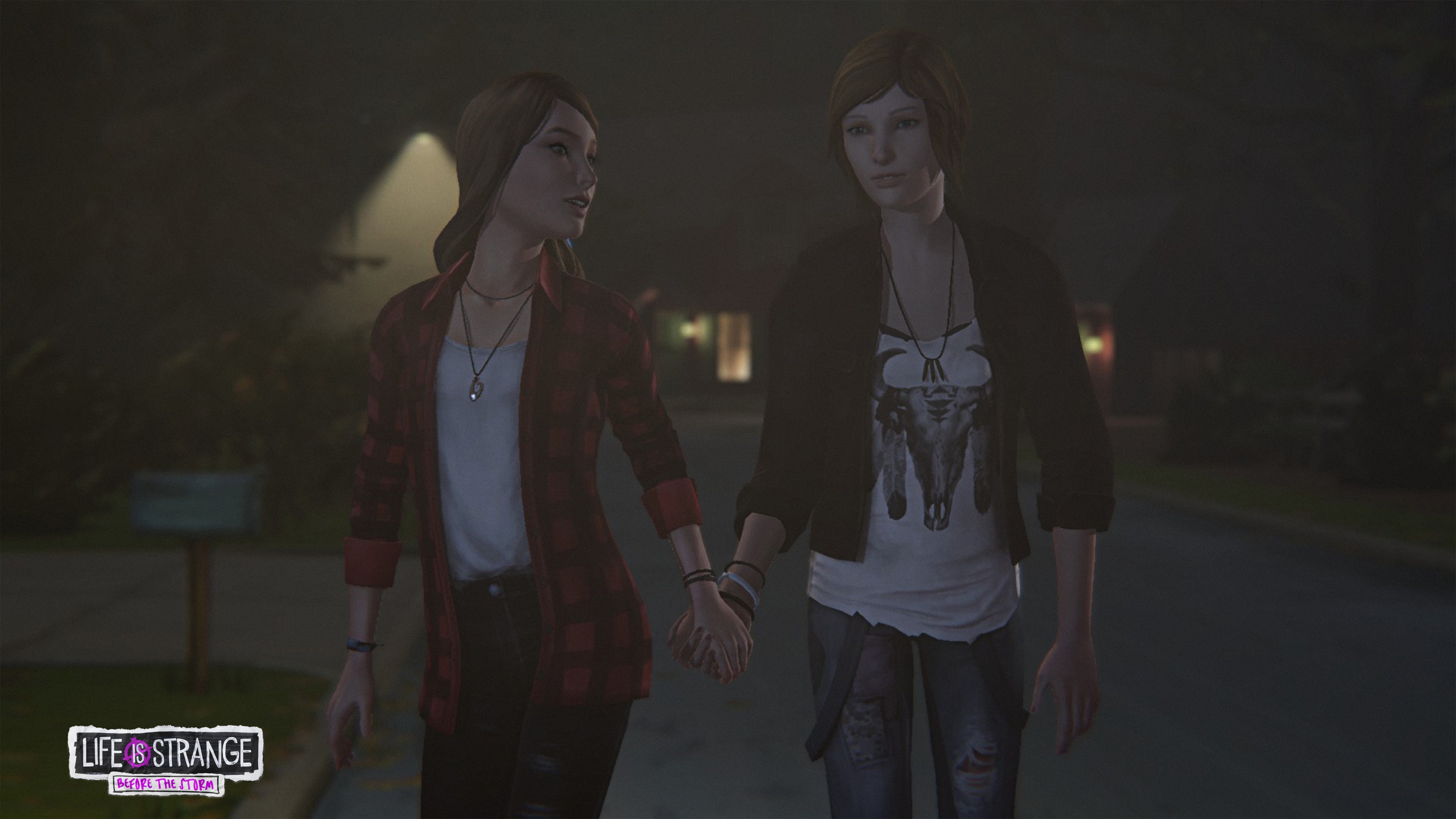 Life Is Strange, Life is Strange Before the Storm, Arcadia Bay, night, holding hands, HD Wallpaper