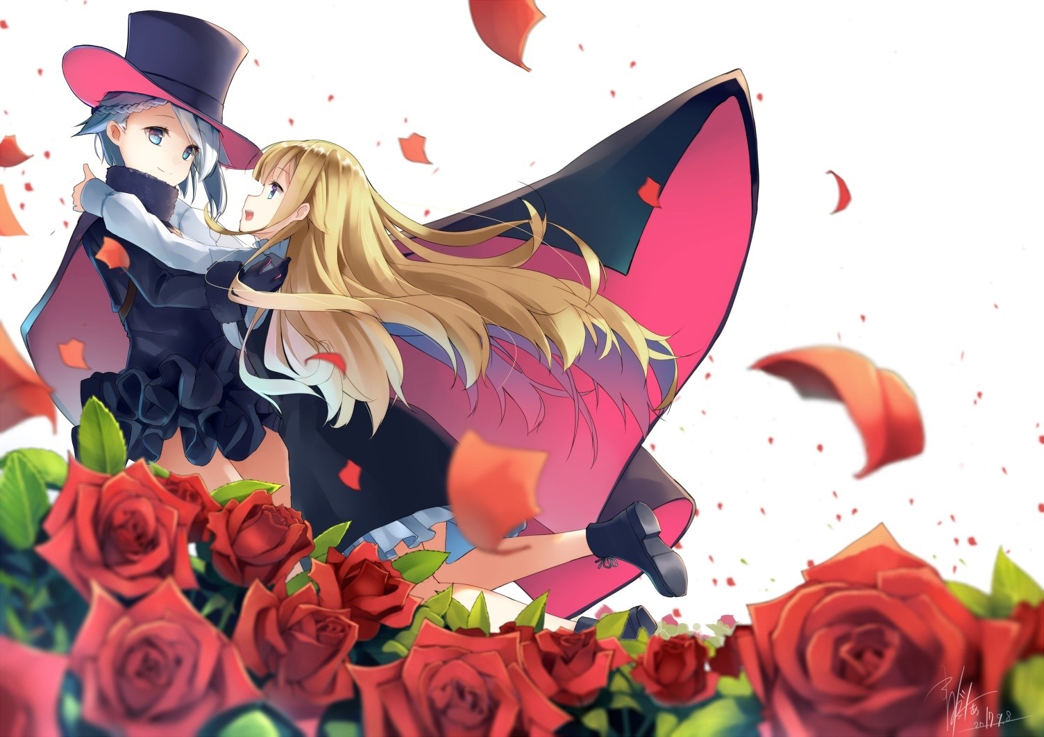 anime, anime girls, Princess Principal, Ange (Princess Principal), flowers, hat, HD Wallpaper