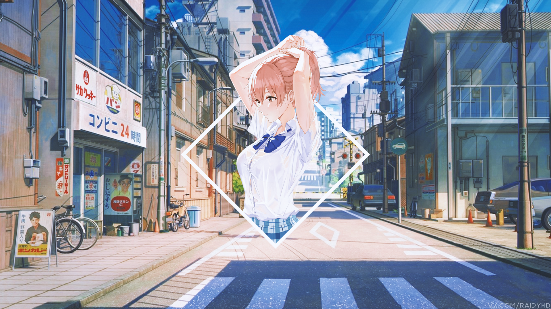 anime, anime girls, picture-in-picture, HD Wallpaper