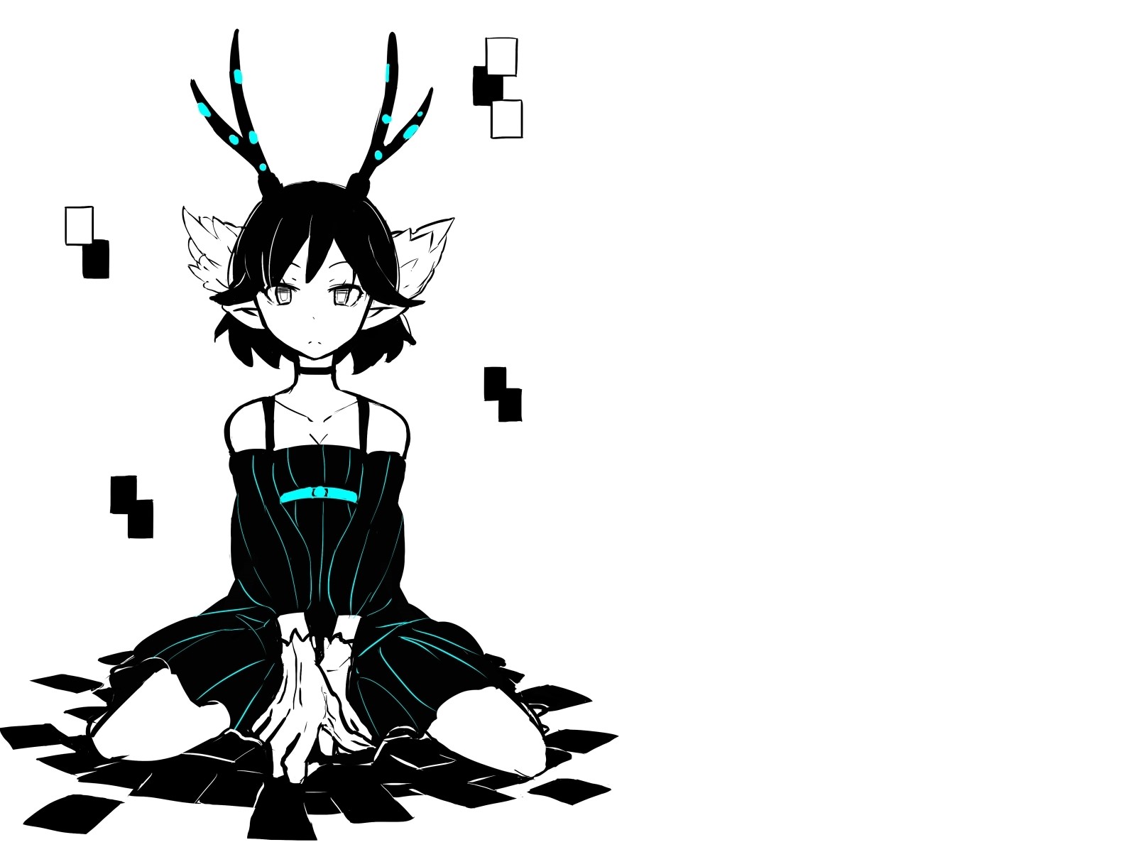 anime girls, C: The Money of Soul and Possibility Control, anime, kneeling, white background, HD Wallpaper