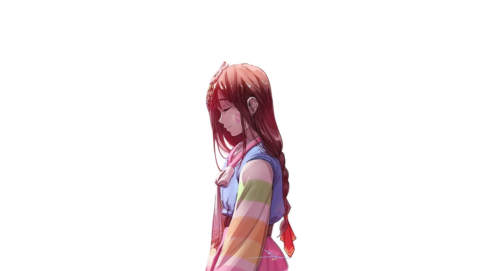 Overwatch, video games, D.Va (Overwatch), artwork, digital art, anime, HD Wallpaper