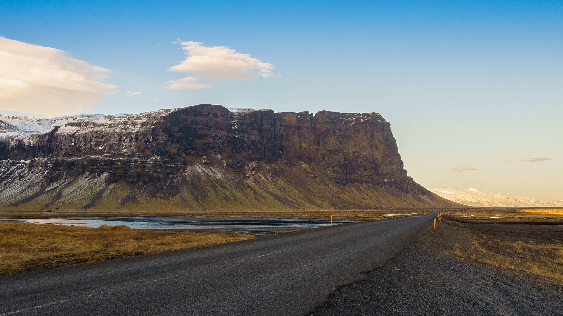 road, mountains, landscape, asphalt, sky, blue, HD Wallpaper