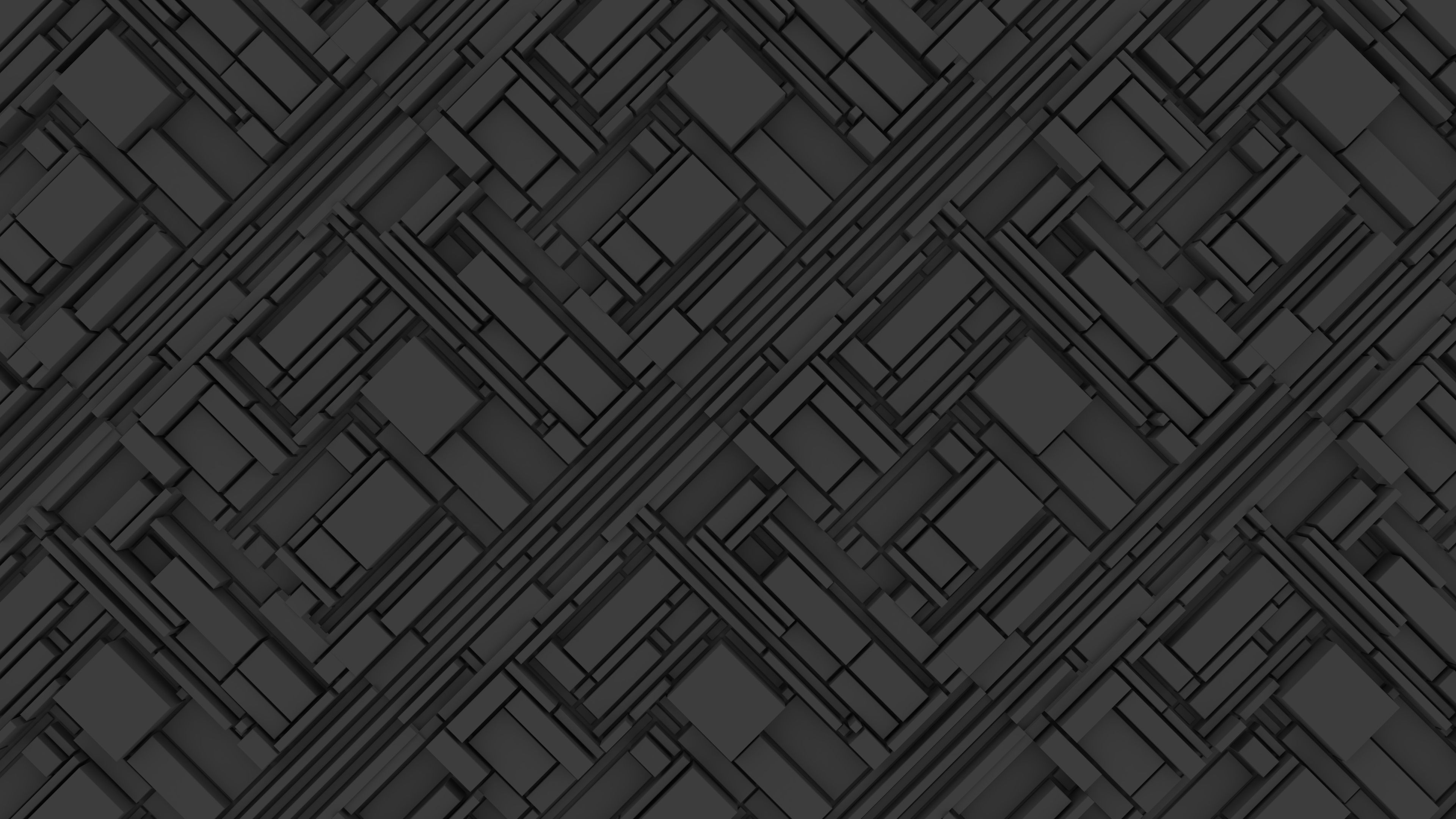 structure, lines, geometry, rectangles, gray, 4k, HD Wallpaper