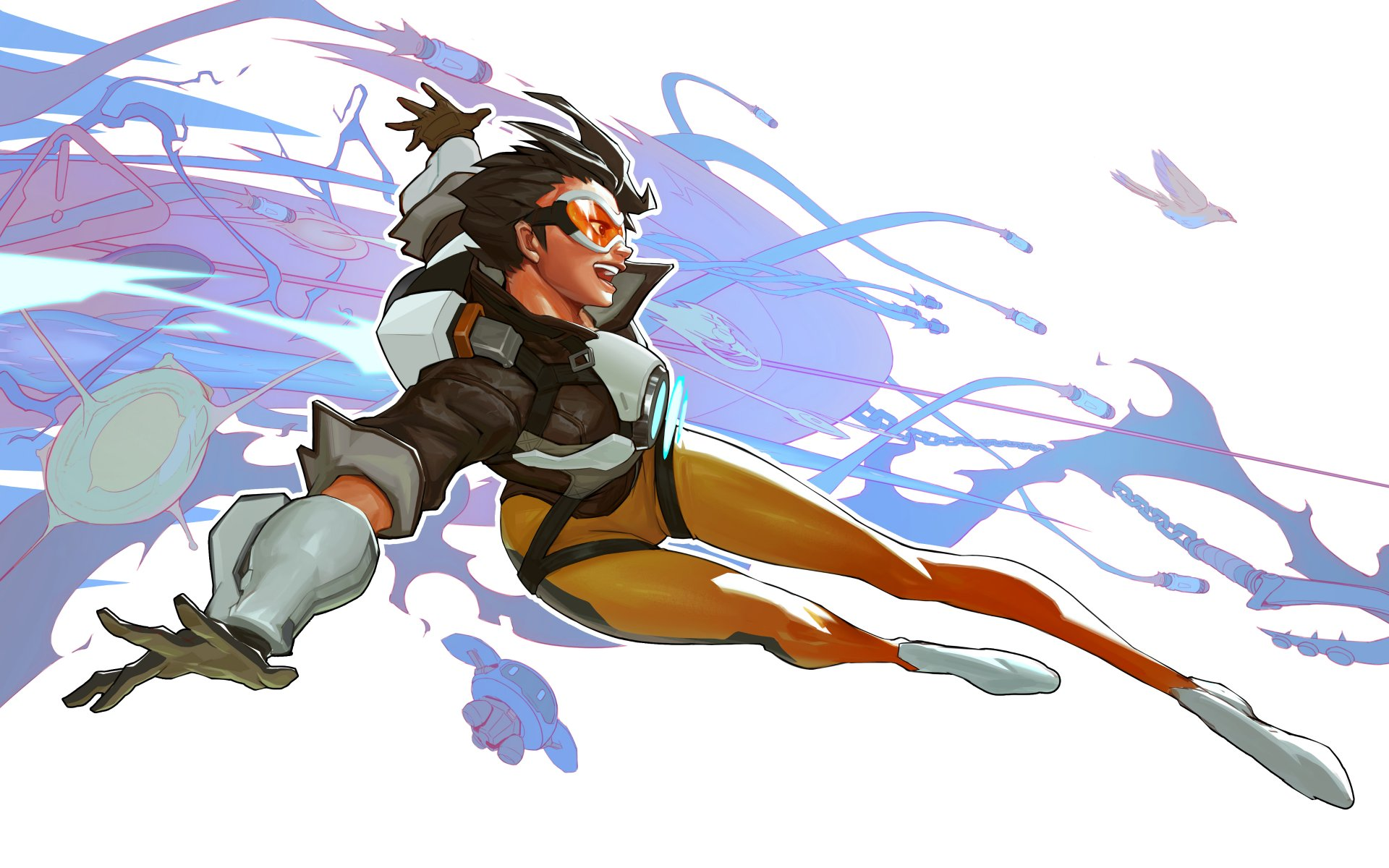 Overwatch, artwork, Tracer (Overwatch), HD Wallpaper