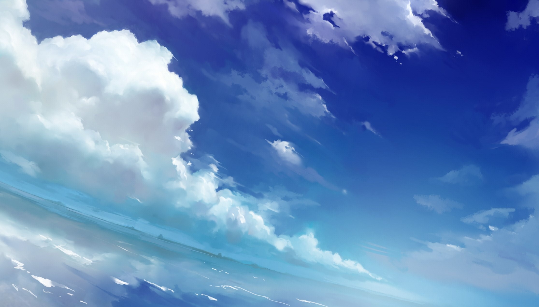 sky, clouds, sea, HD Wallpaper