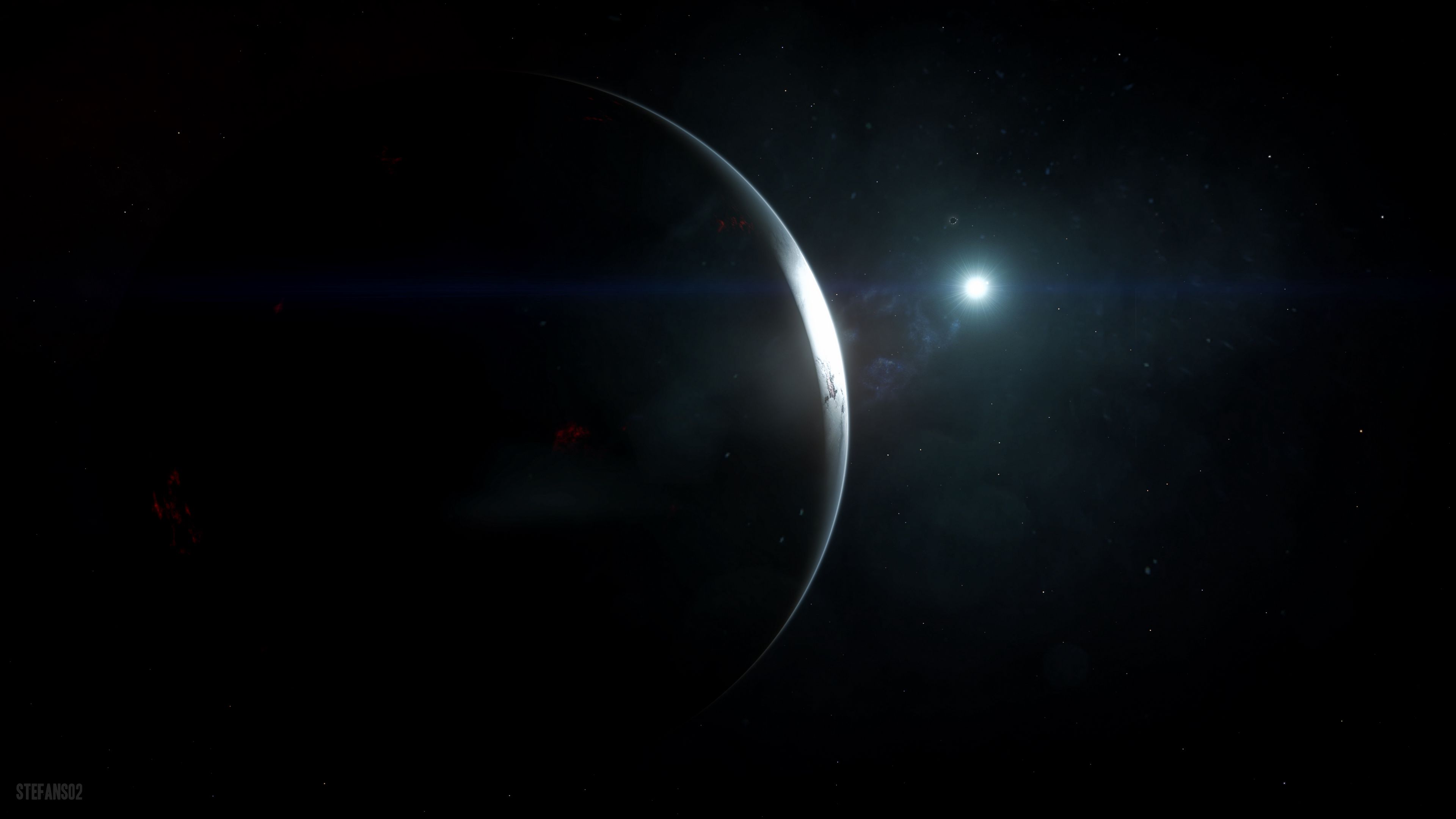 planet, flash, shine, space, dark, 4k, HD Wallpaper
