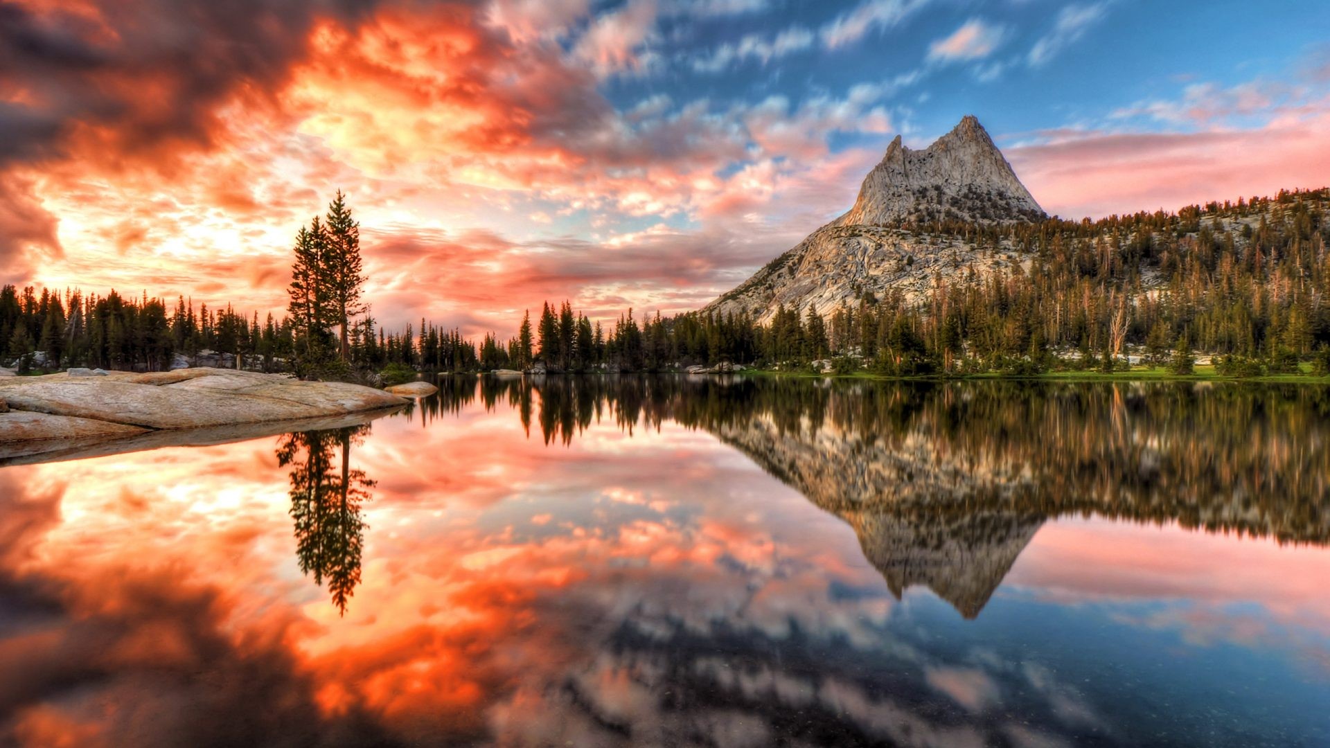 California, landscape, USA, sky, lake, sunset, photography, HD Wallpaper
