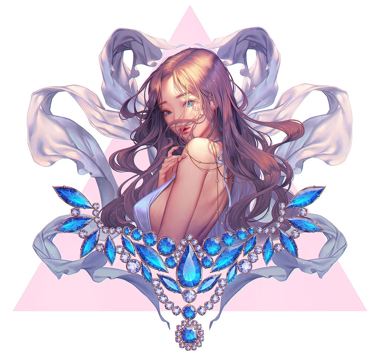 cacao (artist), blue eyes, HD Wallpaper