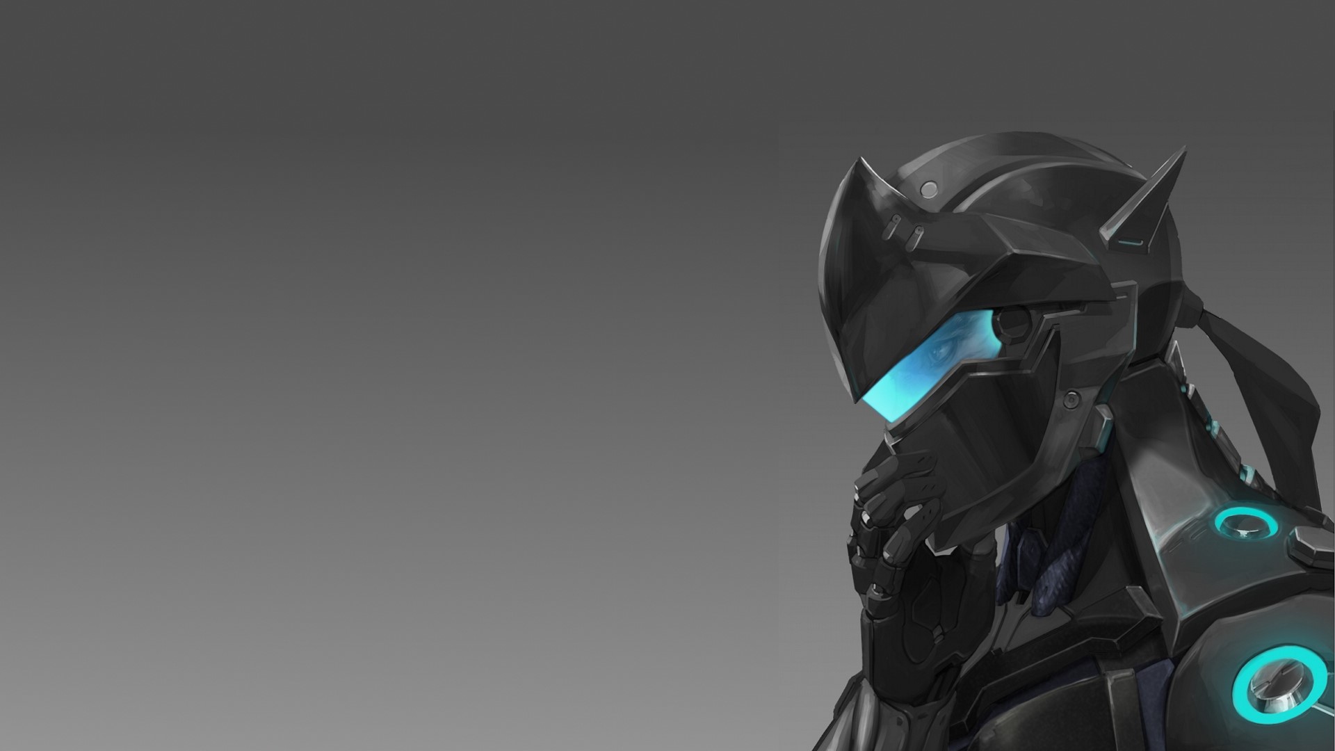 Overwatch, video games, Genji (Overwatch), digital art, cyan, HD Wallpaper