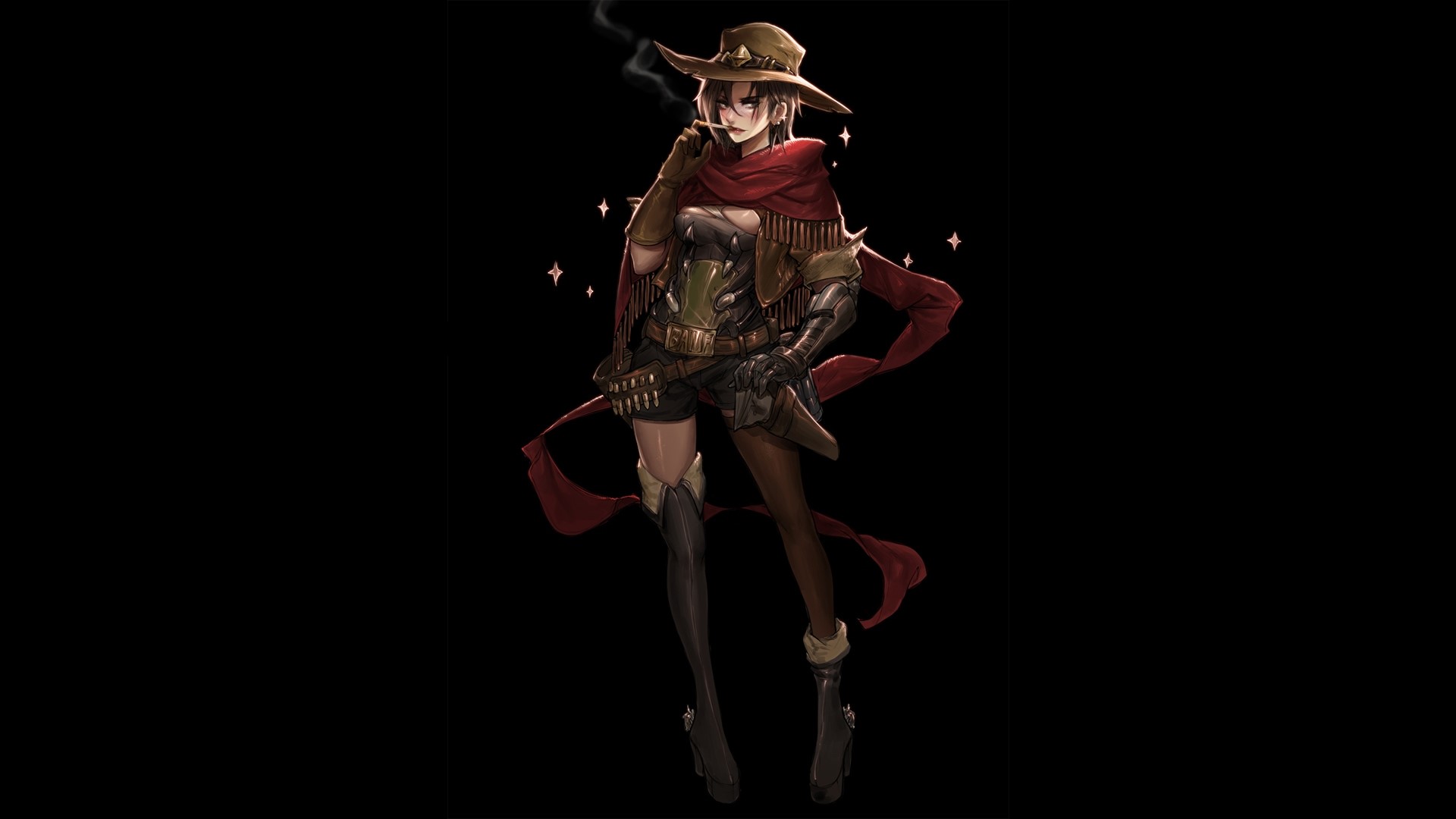 Overwatch, video games, genderswap, McRee (Overwatch), smoking, digital art, HD Wallpaper