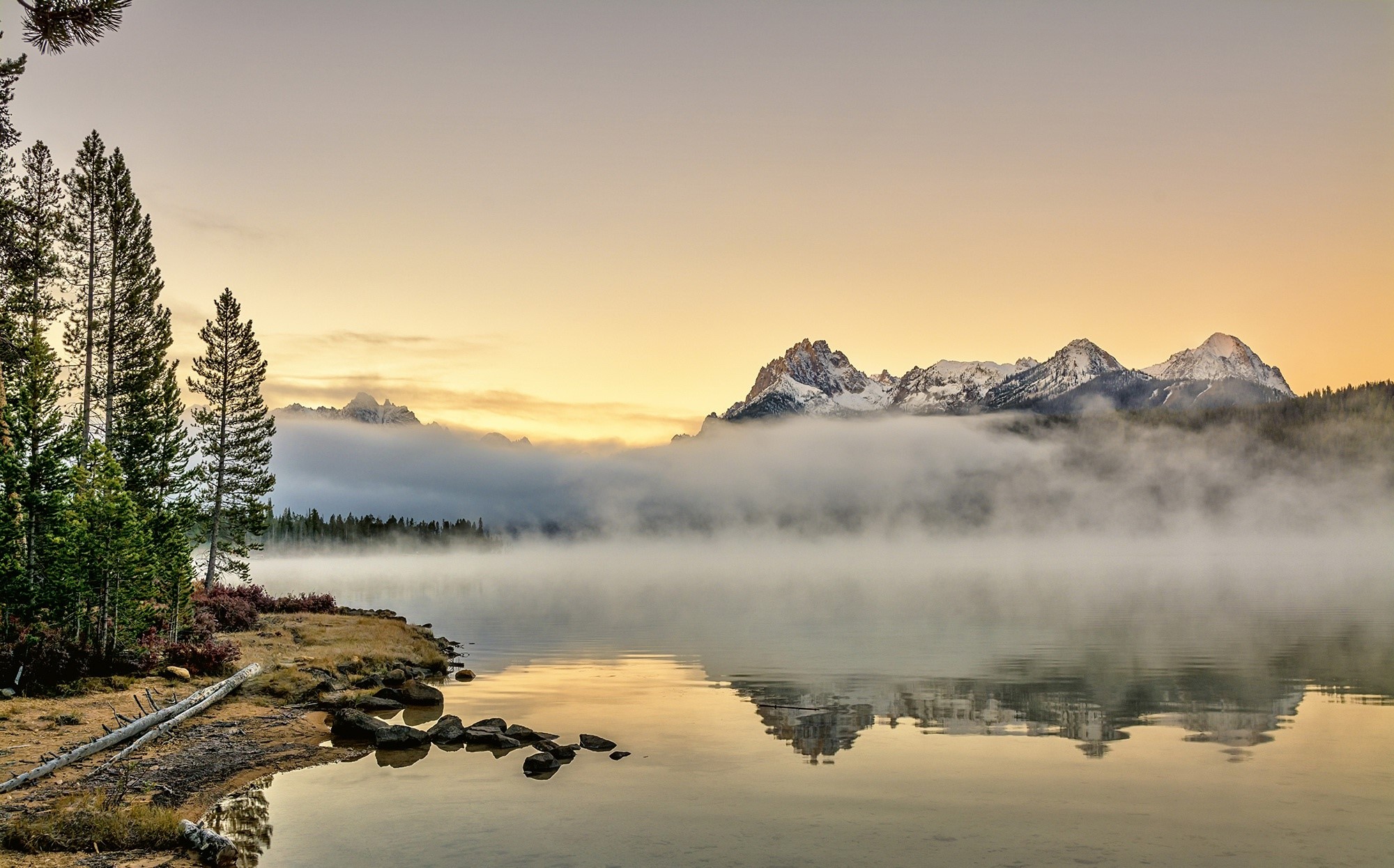 nature, water, mountains, reflection, HD Wallpaper
