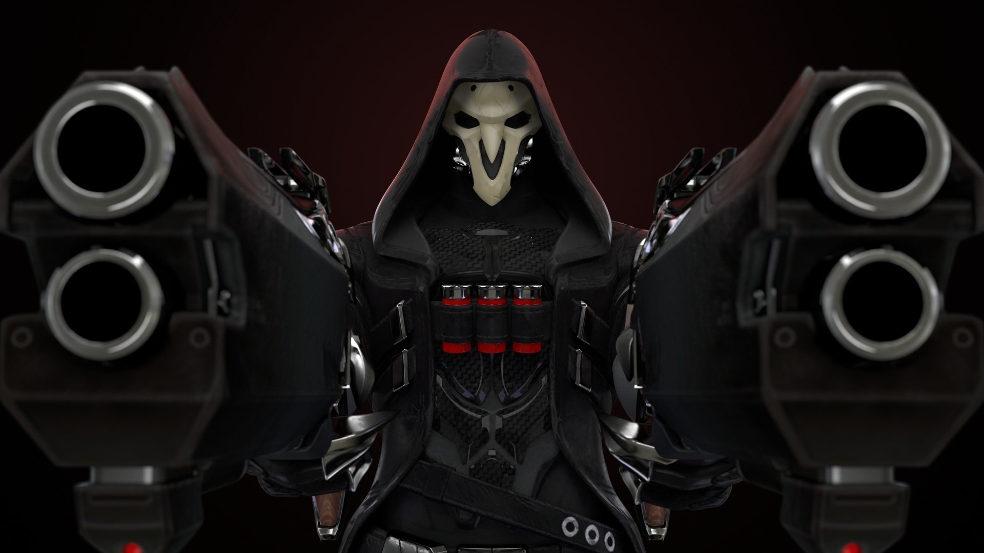 Overwatch, video games, digital art, Reaper (Overwatch), HD Wallpaper