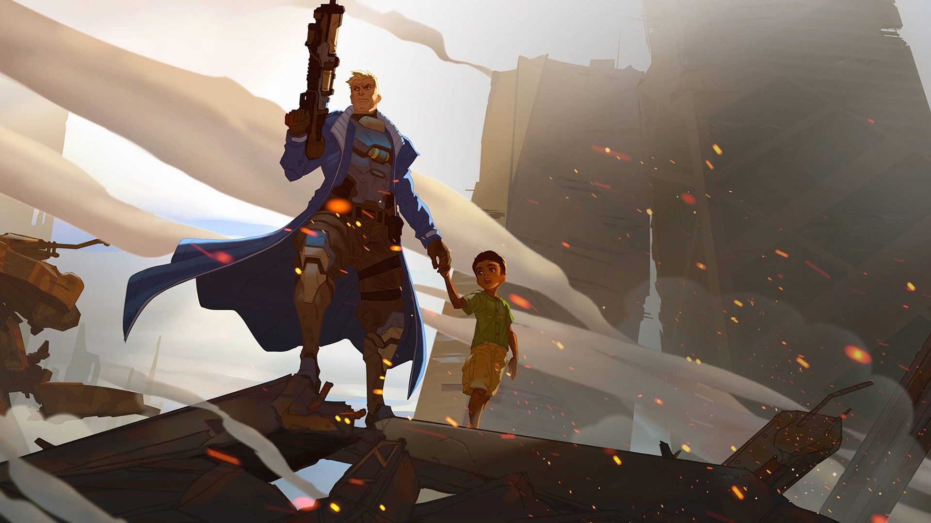 Overwatch, video games, Soldier  76 (Overwatch), digital art, HD Wallpaper