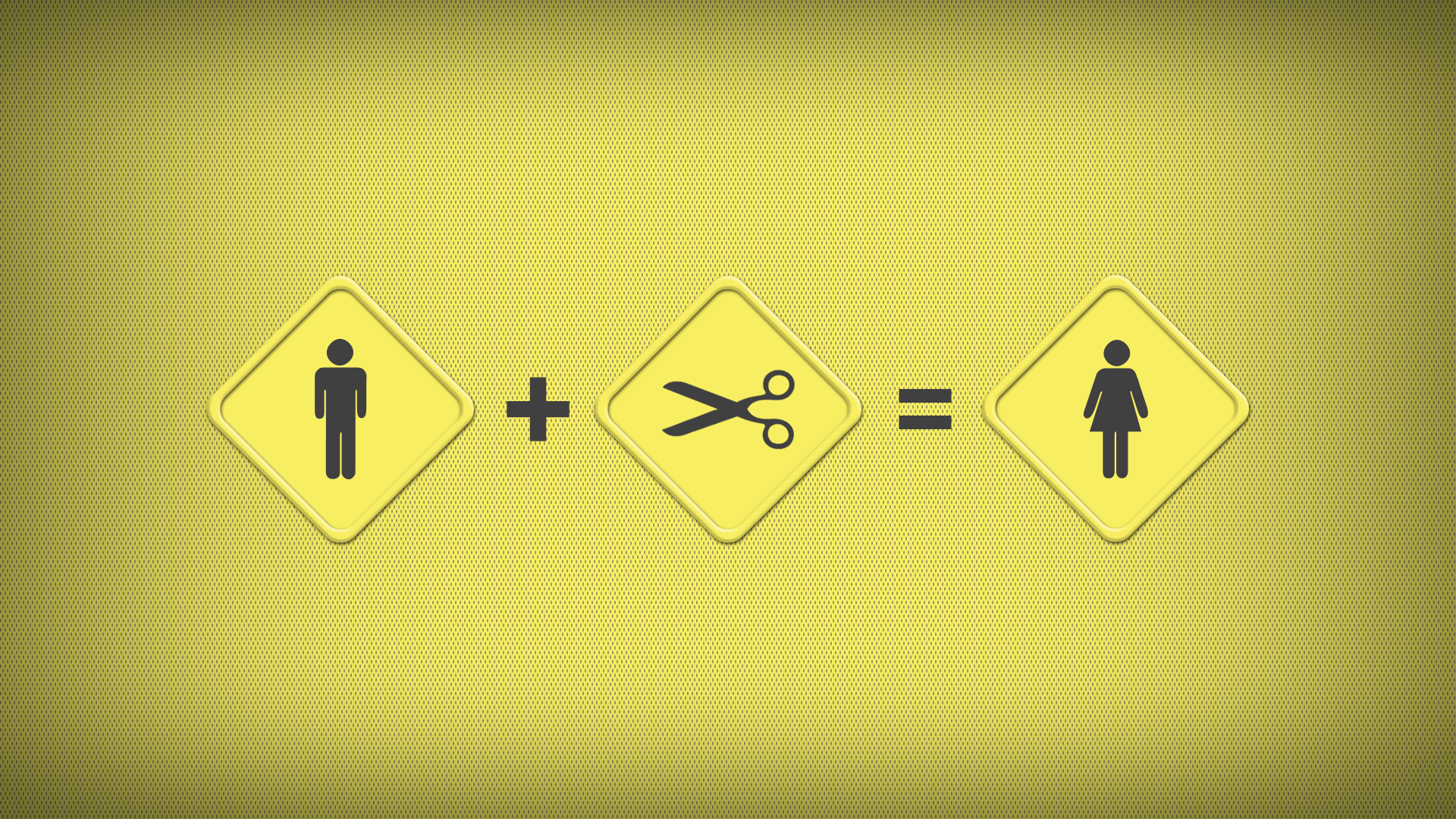 minimalism, humor, simple background, yellow background, men, women, HD Wallpaper