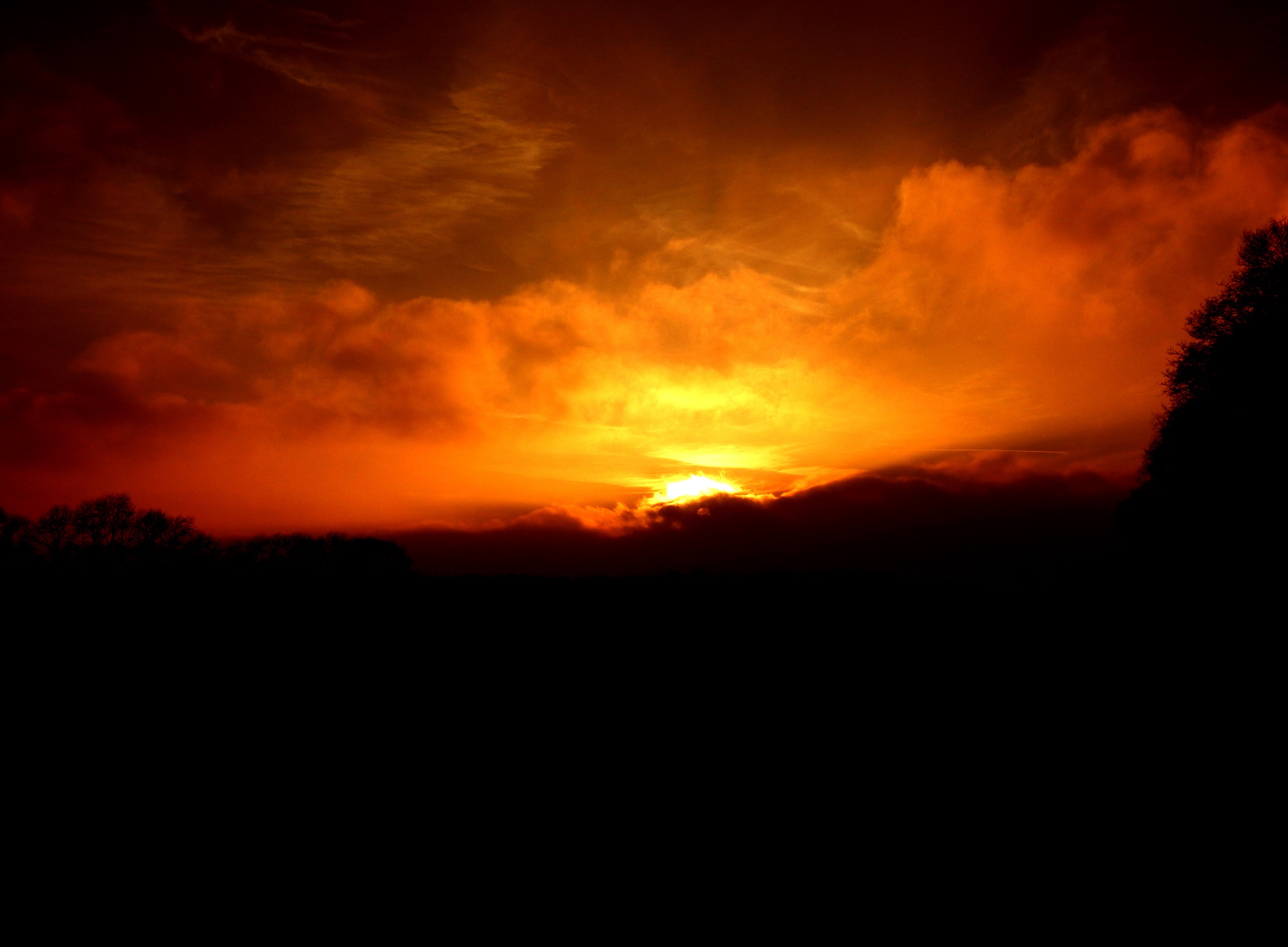 photography, landscape, sunset, clouds, shades, sky, HD Wallpaper
