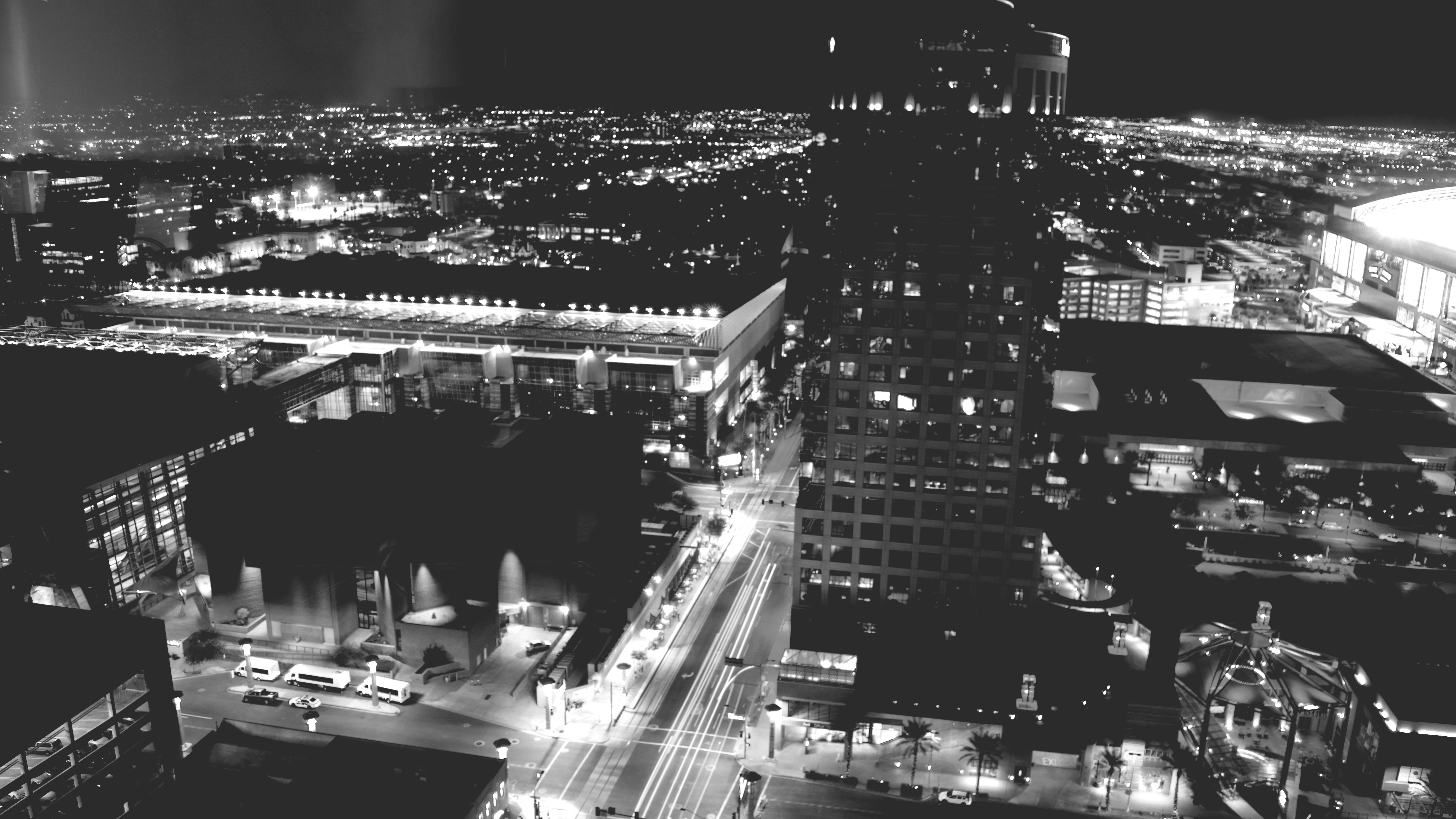 monochrome, cityscape, photography, Photoshop, Arizona, HD Wallpaper