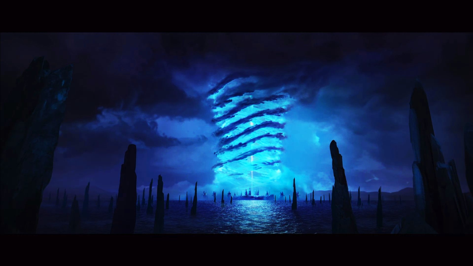 video games, Total War: Warhammer II, screen shot, dark, cyan, blue, storm, HD Wallpaper