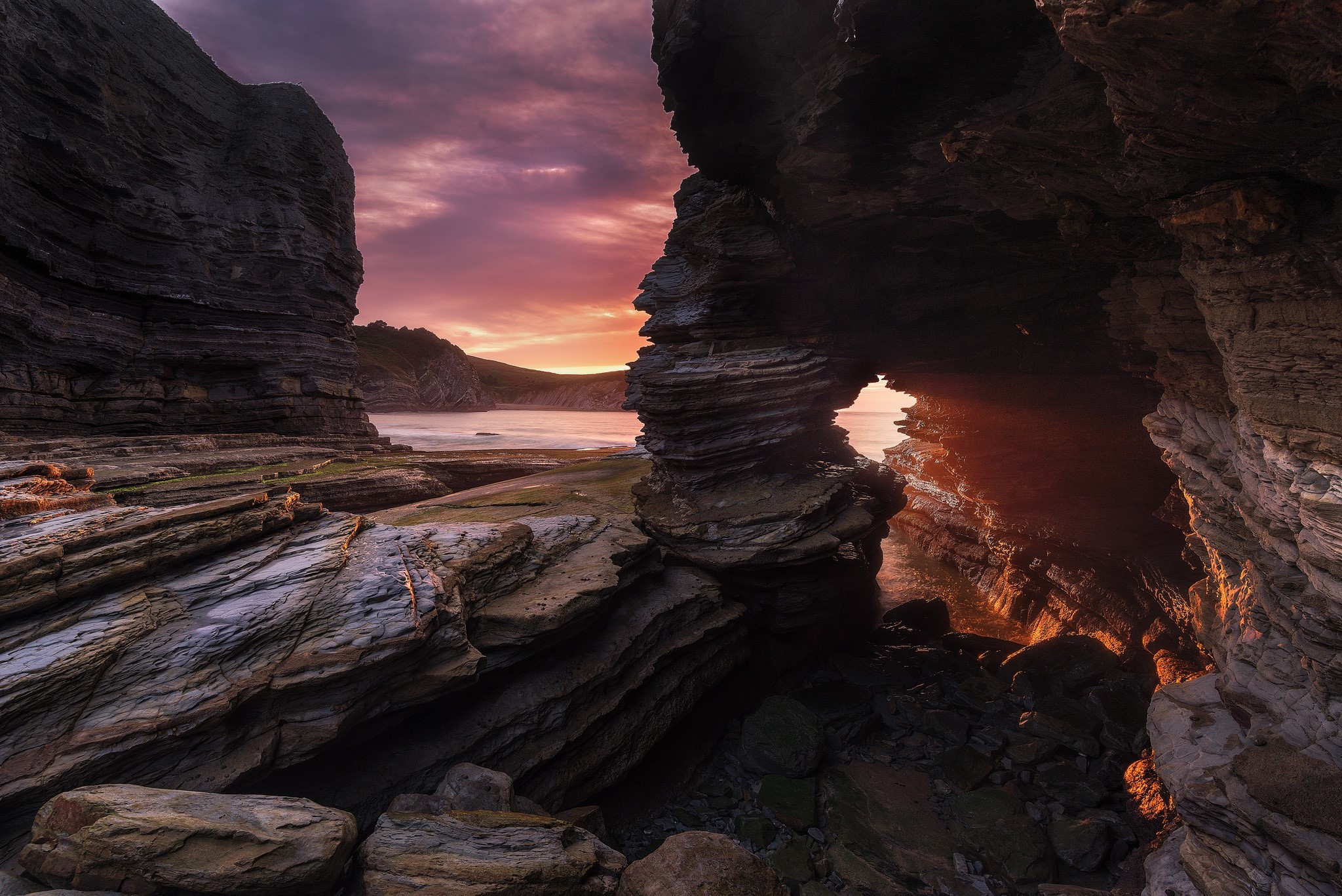dark, rock, nature, landscape, HD Wallpaper