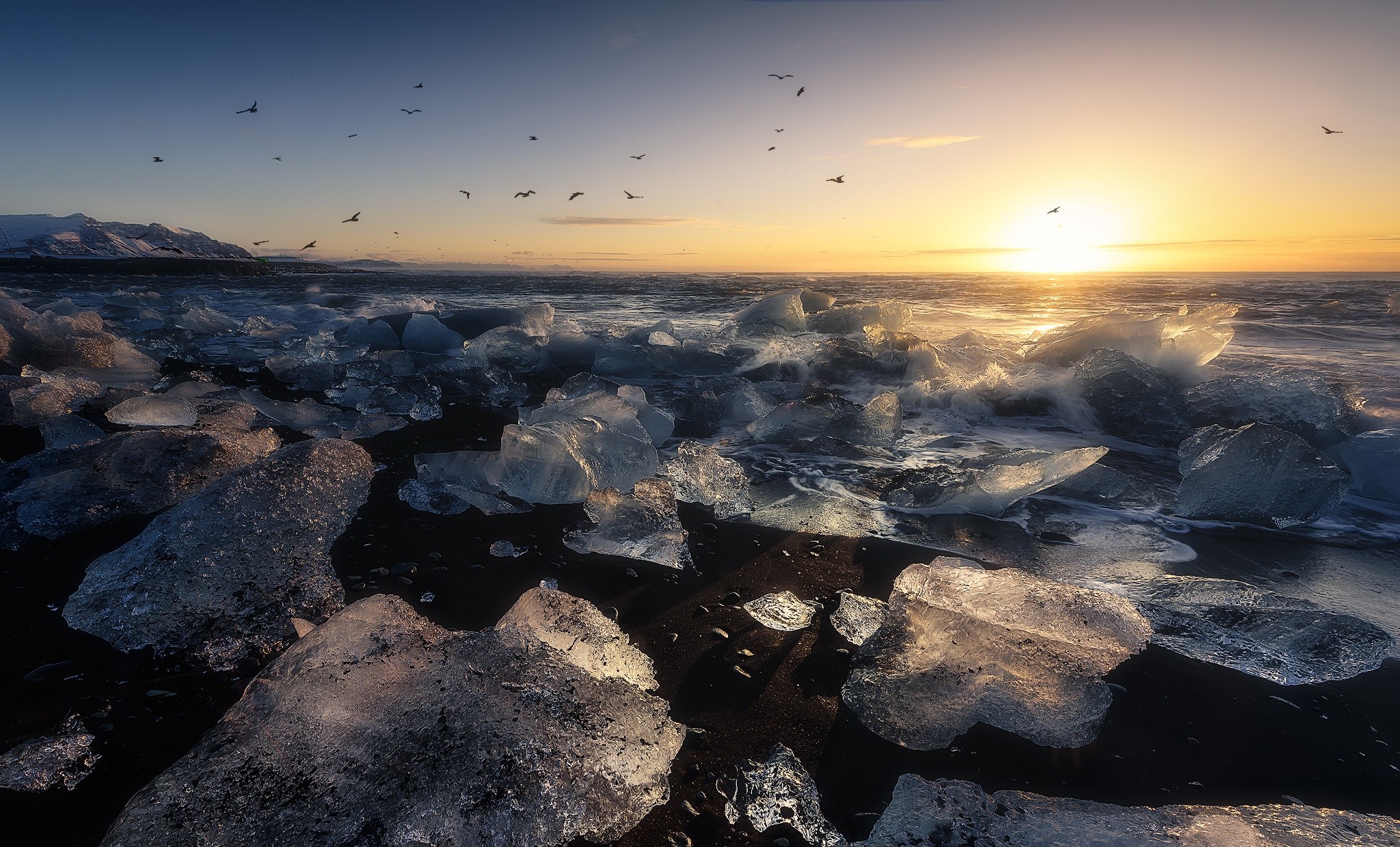 nature, ice, sea, coast, sky, HD Wallpaper