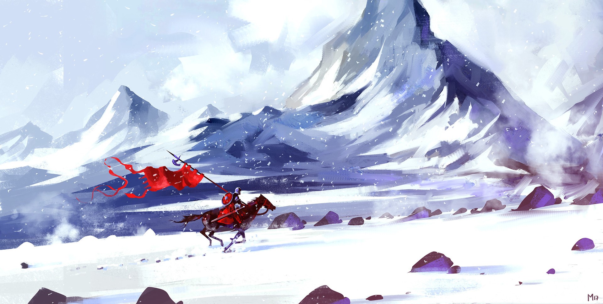digital art, Dominik Mayer, artwork, snow, HD Wallpaper
