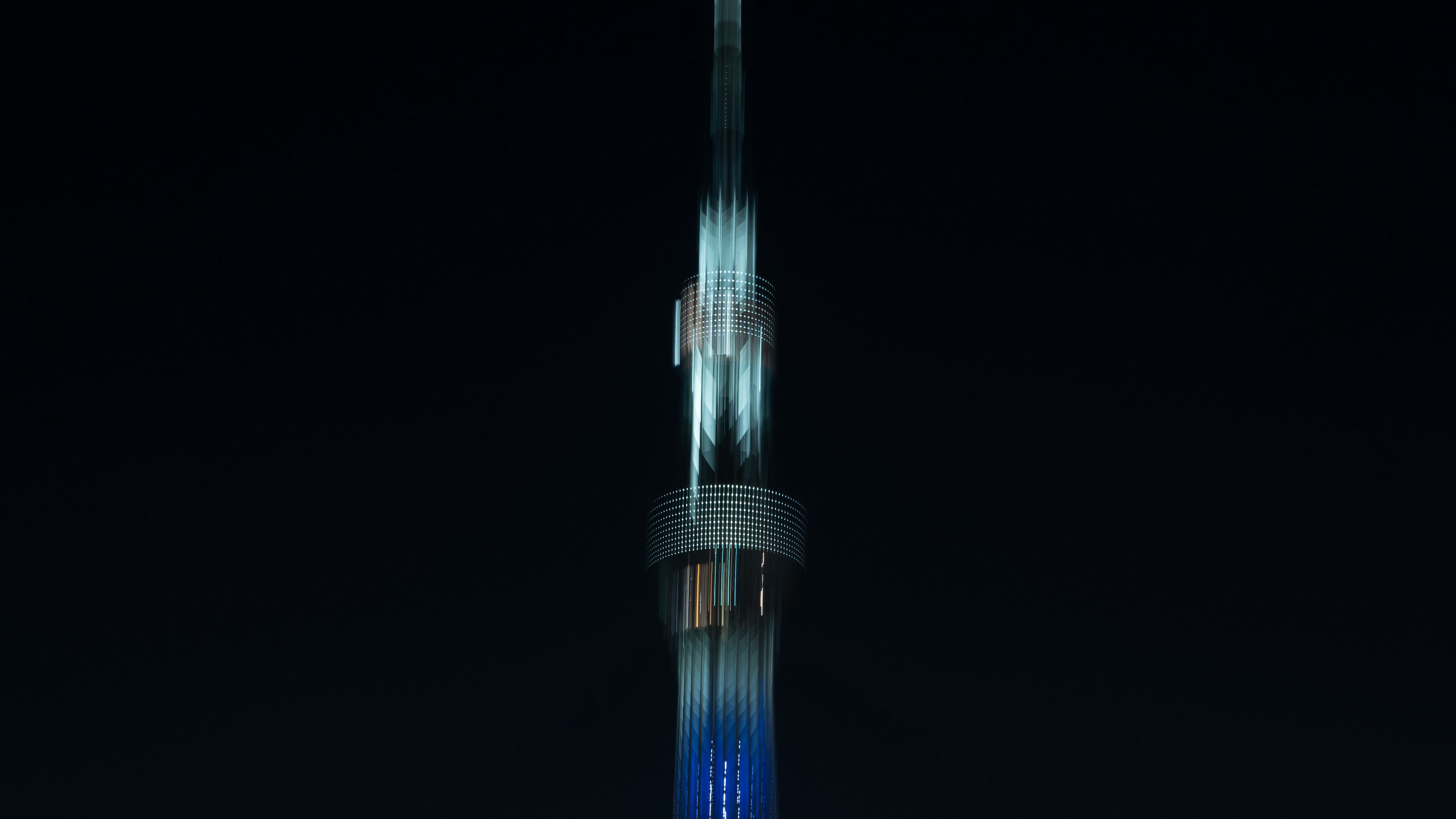tower, building, architecture, blur, city, backlight, 4k, HD Wallpaper