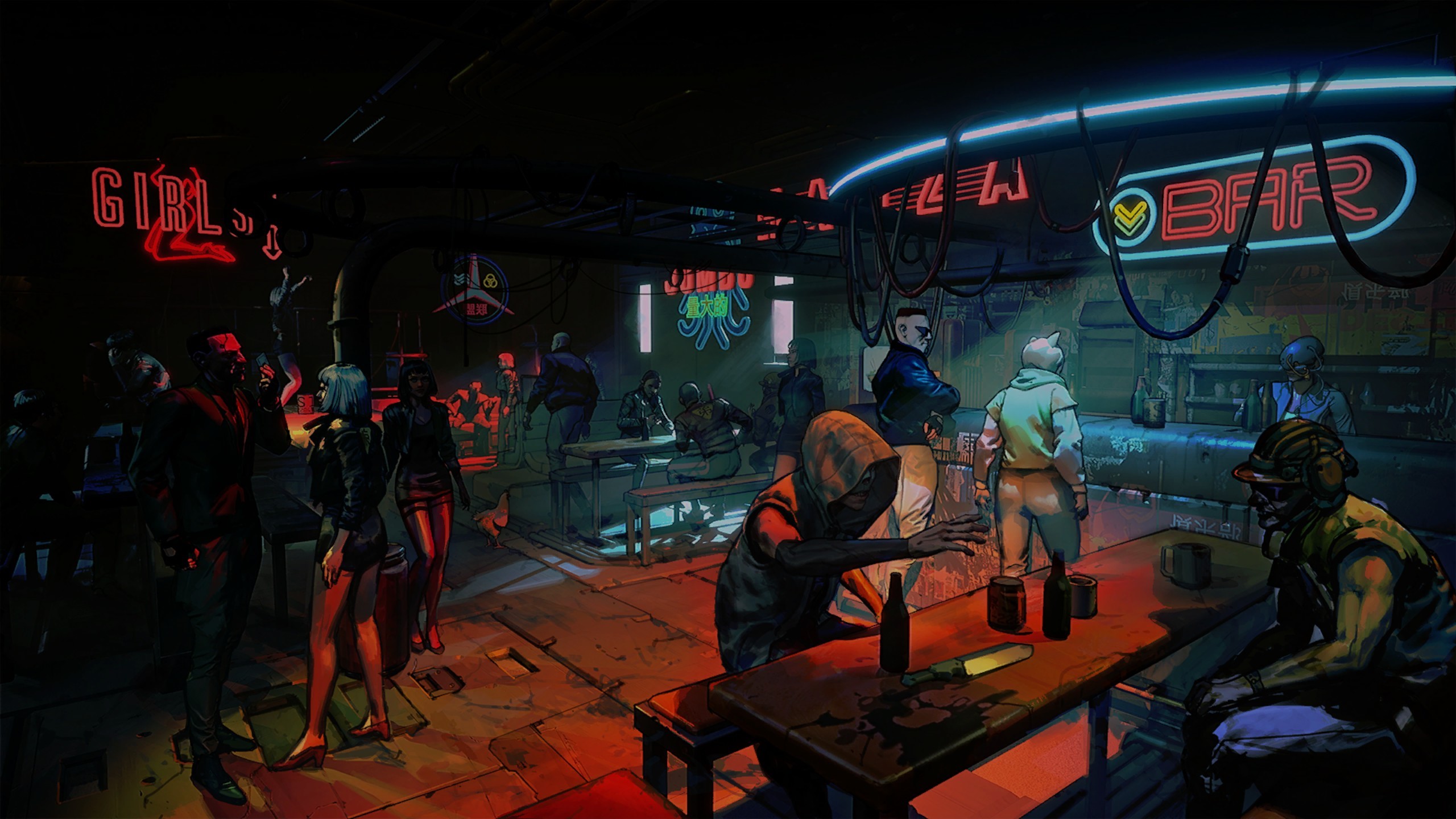 RUINER, cyberpunk, video games, bar, neon sign, HD Wallpaper
