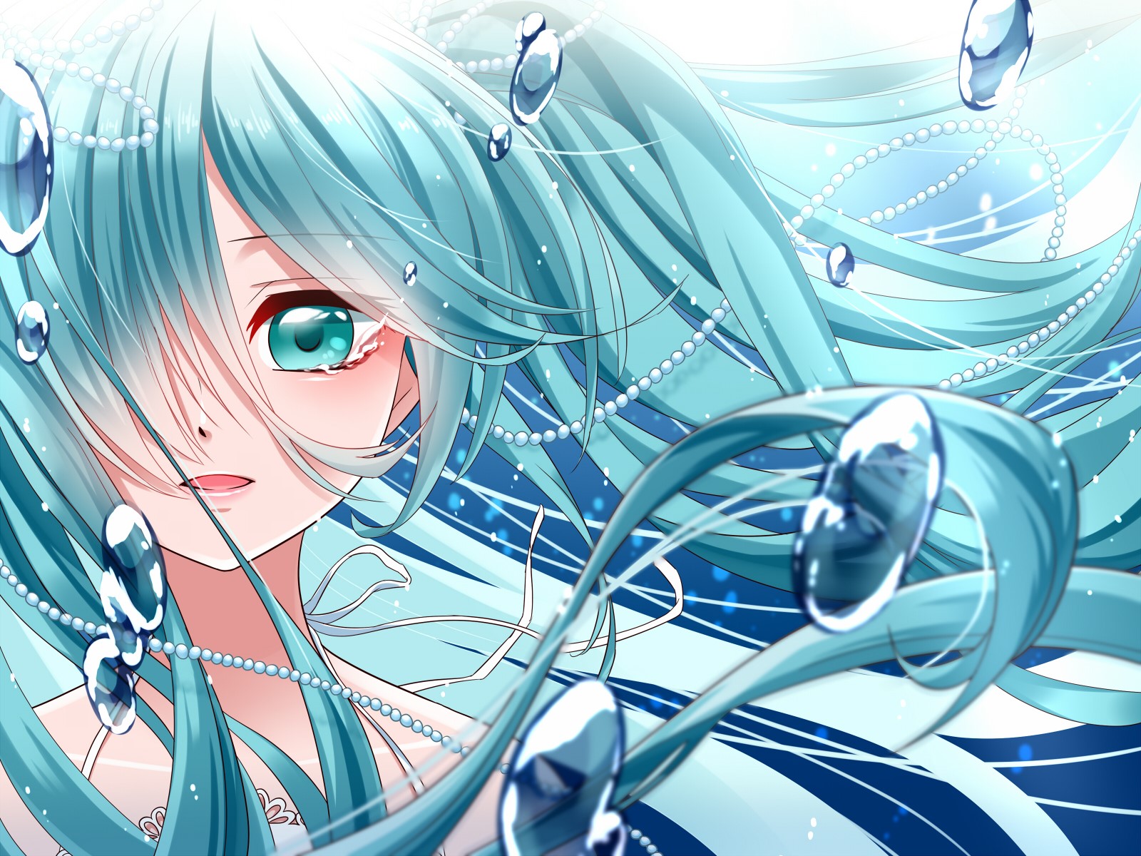 Hatsune Miku, aqua hair, aqua eyes, HD Wallpaper