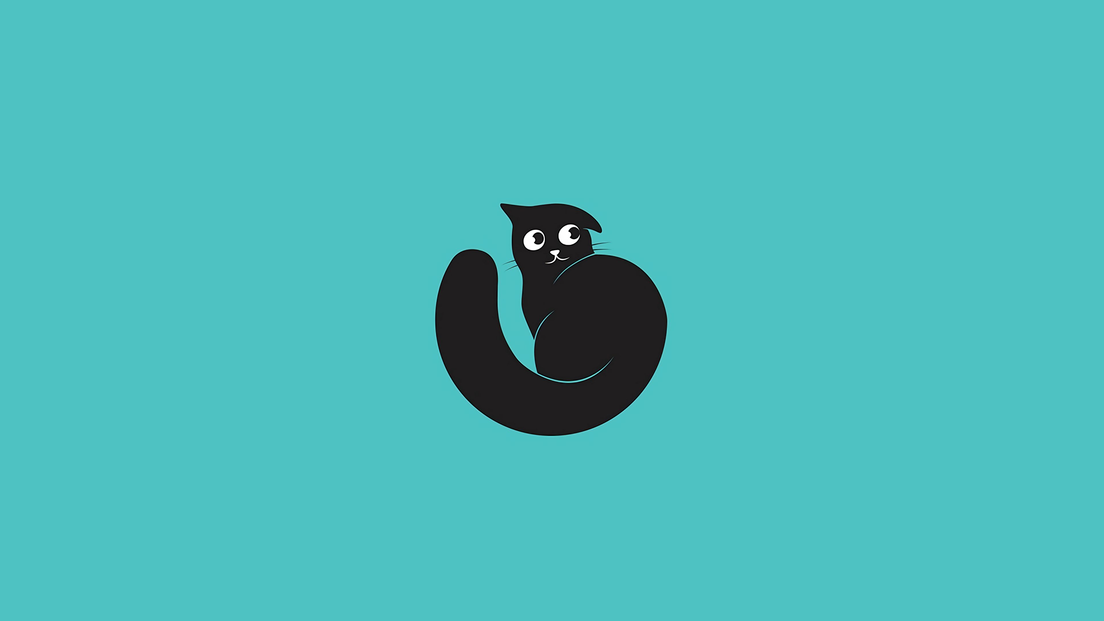 cat, art, vector, minimalism, 4k, HD Wallpaper