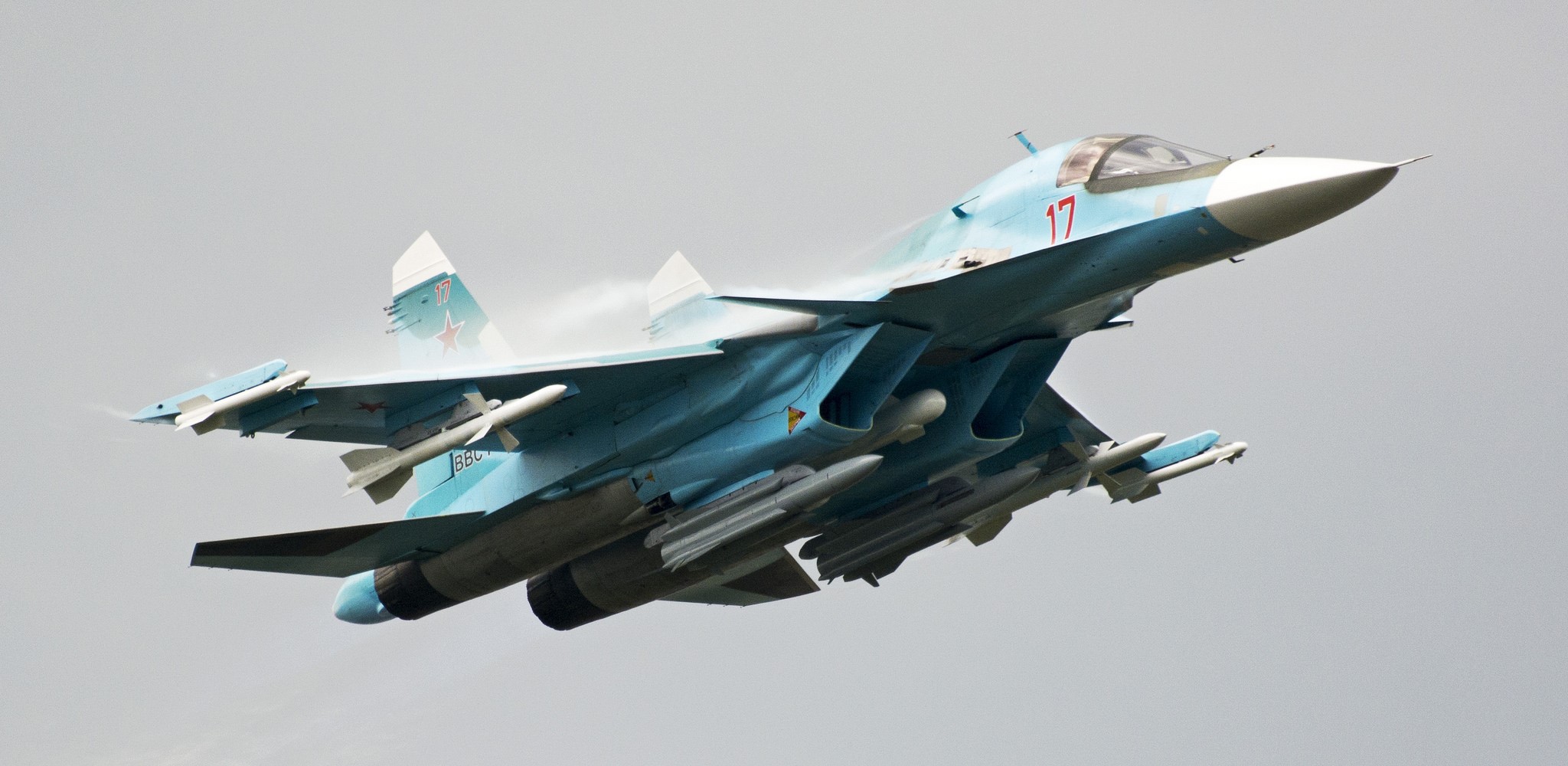 Russian Air Force, Sukhoi Su-34, warplanes, low-angle, HD Wallpaper