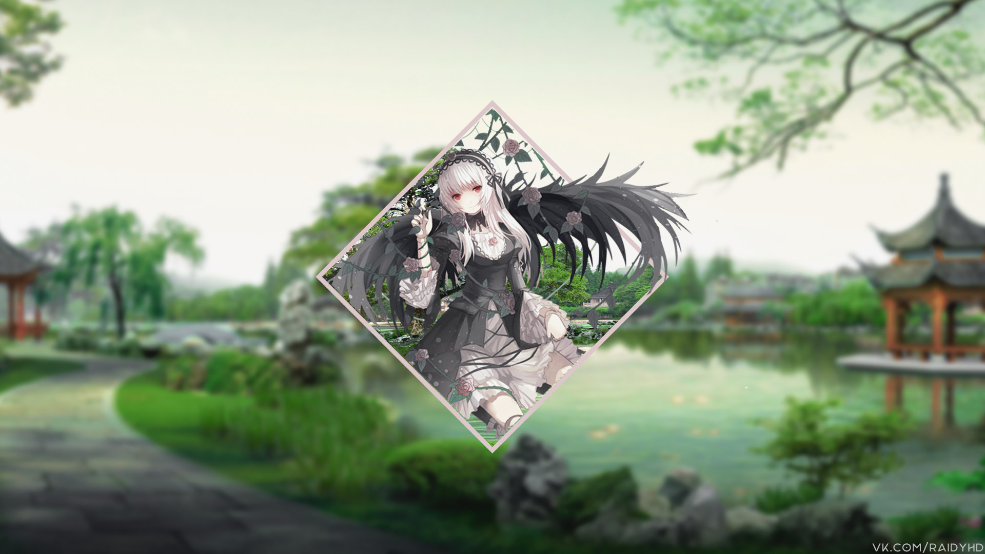 anime, anime girls, picture-in-picture, Suigintou, Rozen Maiden, HD Wallpaper