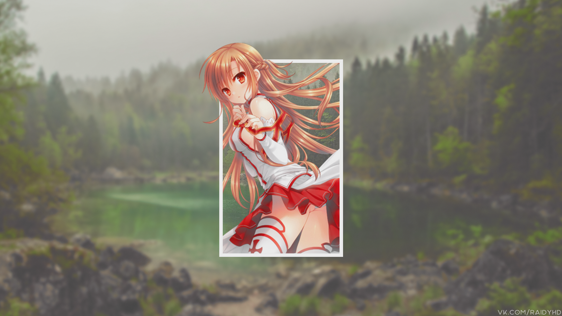 anime, anime girls, picture-in-picture, Yuuki Asuna, Sword Art Online, HD Wallpaper