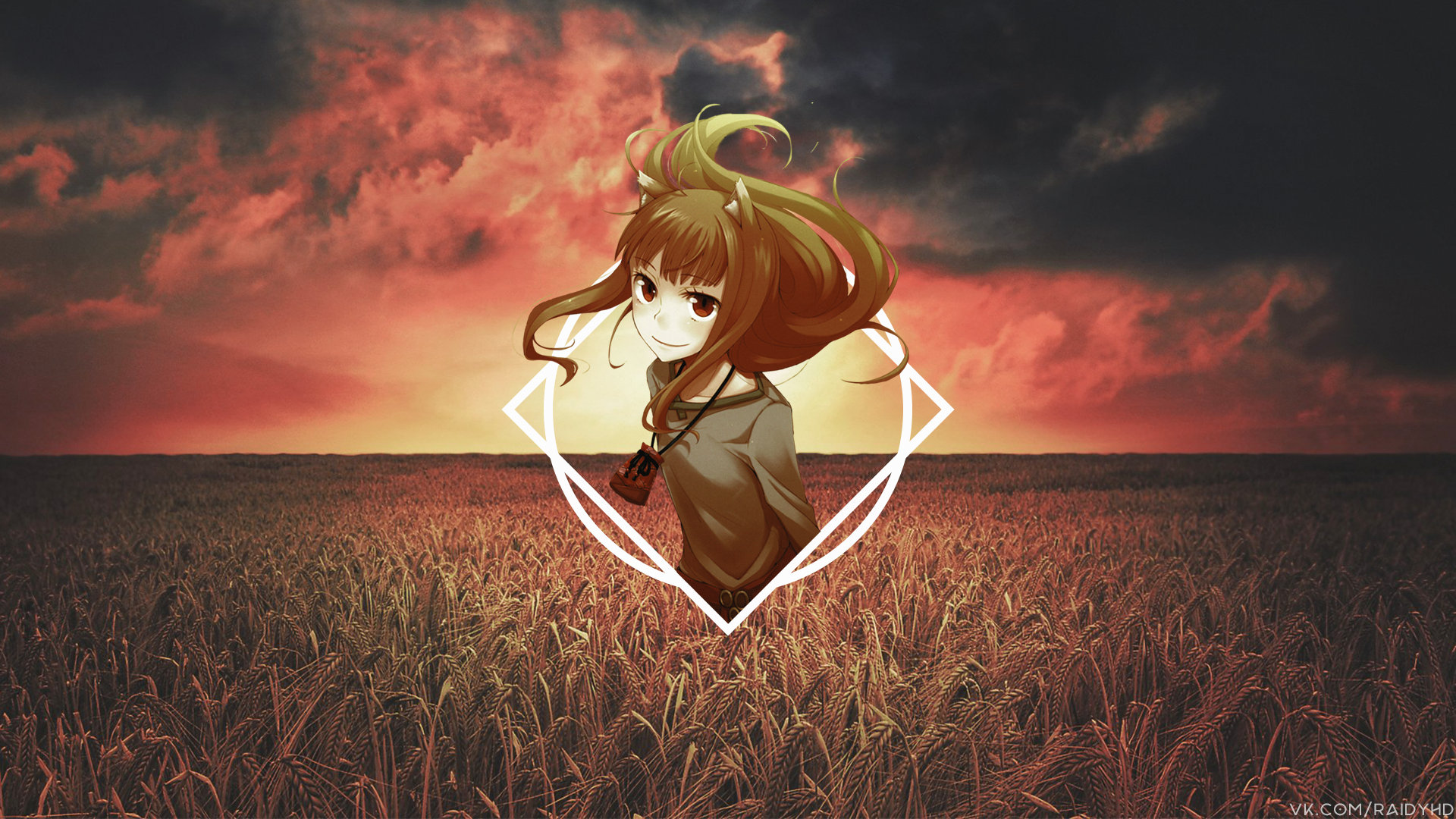 anime, anime girls, picture-in-picture, Spice and Wolf, Holo (Spice and Wolf), HD Wallpaper