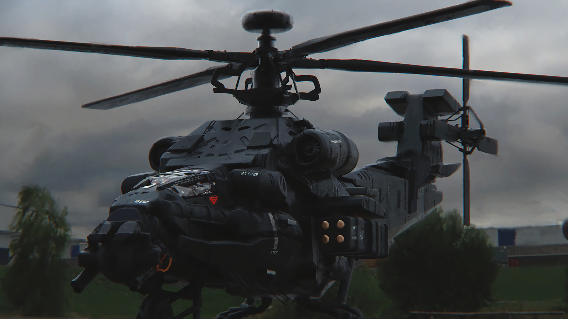 digital art, helicopters, vehicle, military, military aircraft, HD Wallpaper