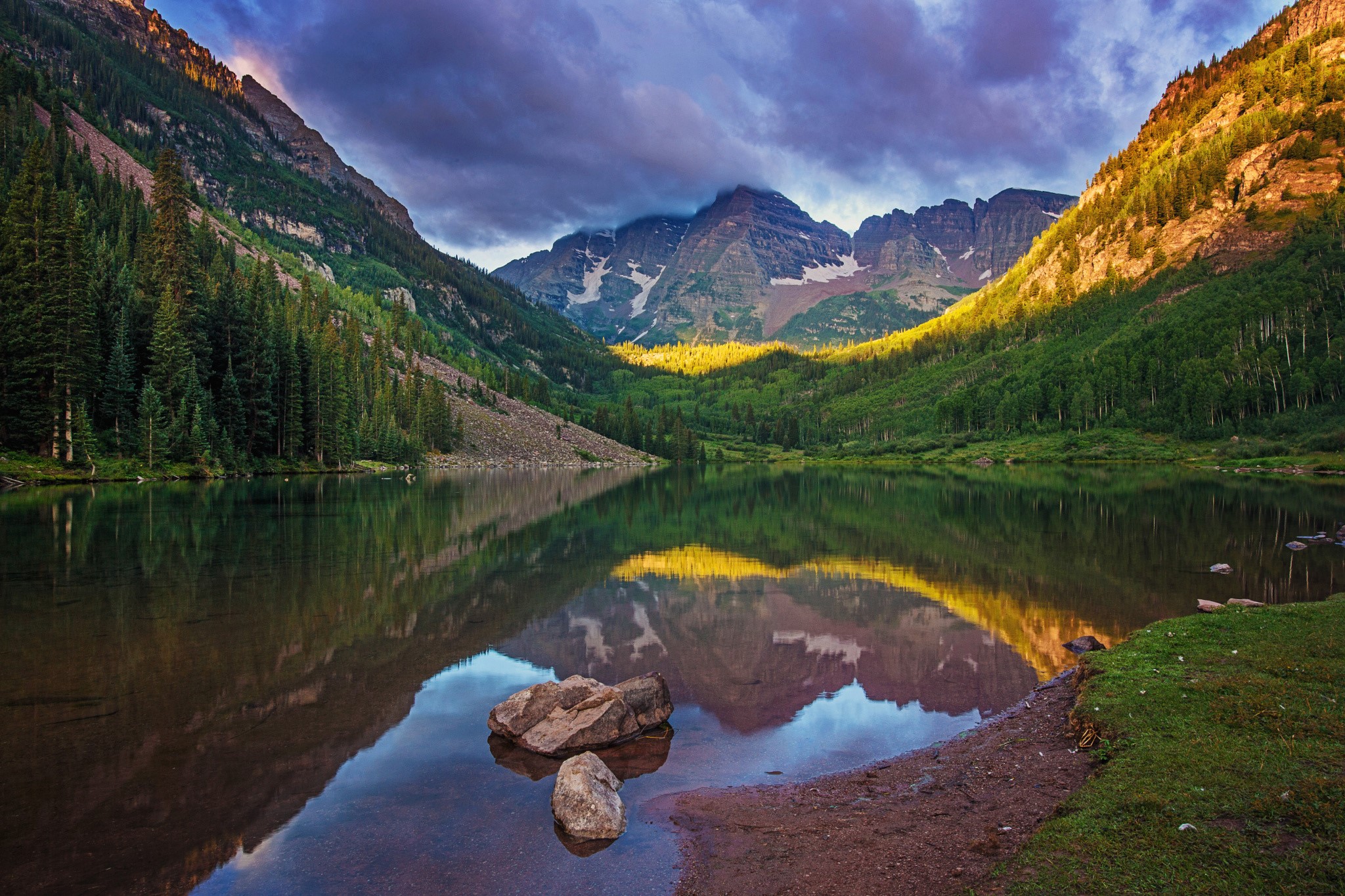 landscape, lake, mountains, reflection, HD Wallpaper