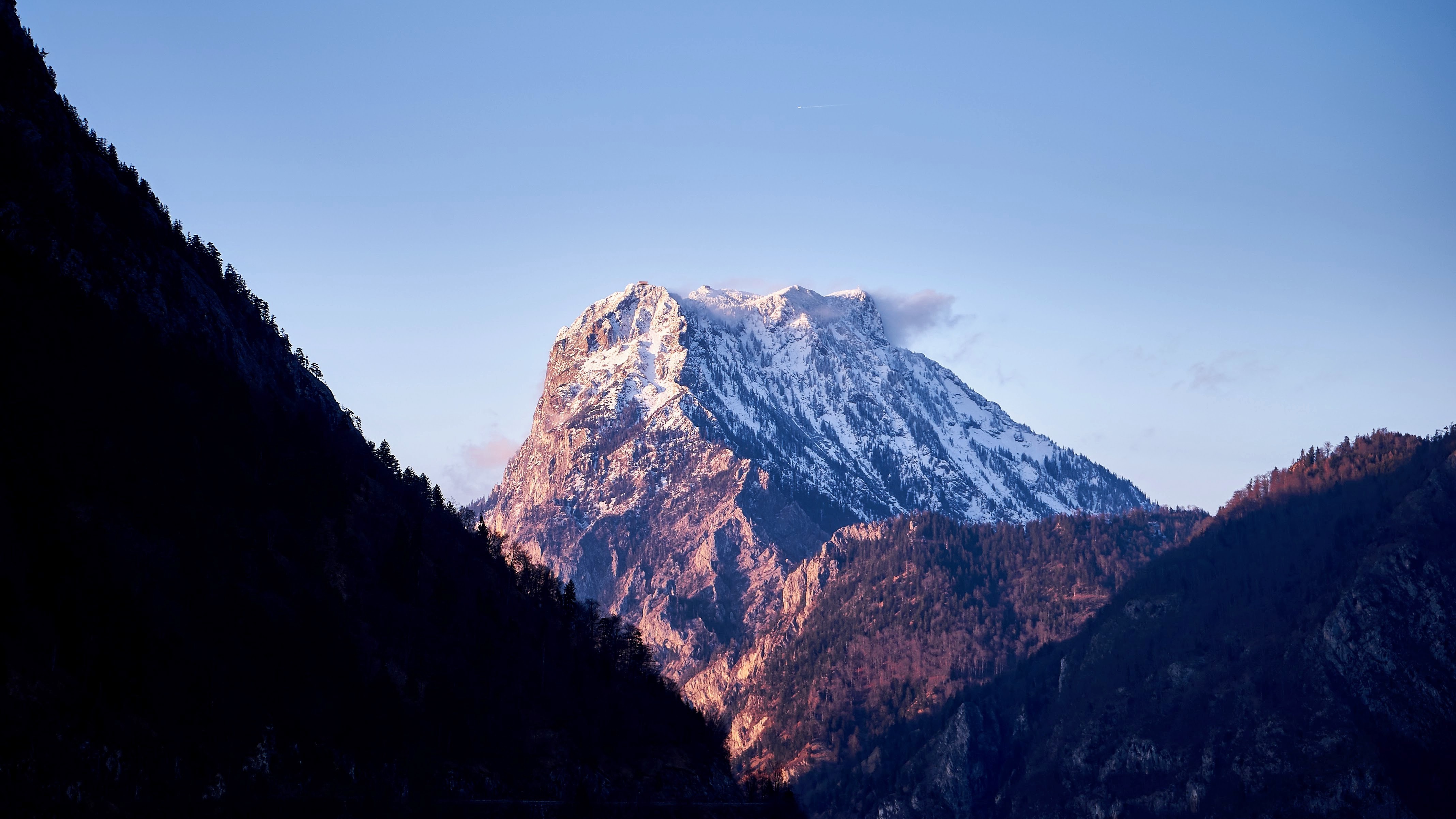 mountains, landscape, nature, snow, forest, HD Wallpaper