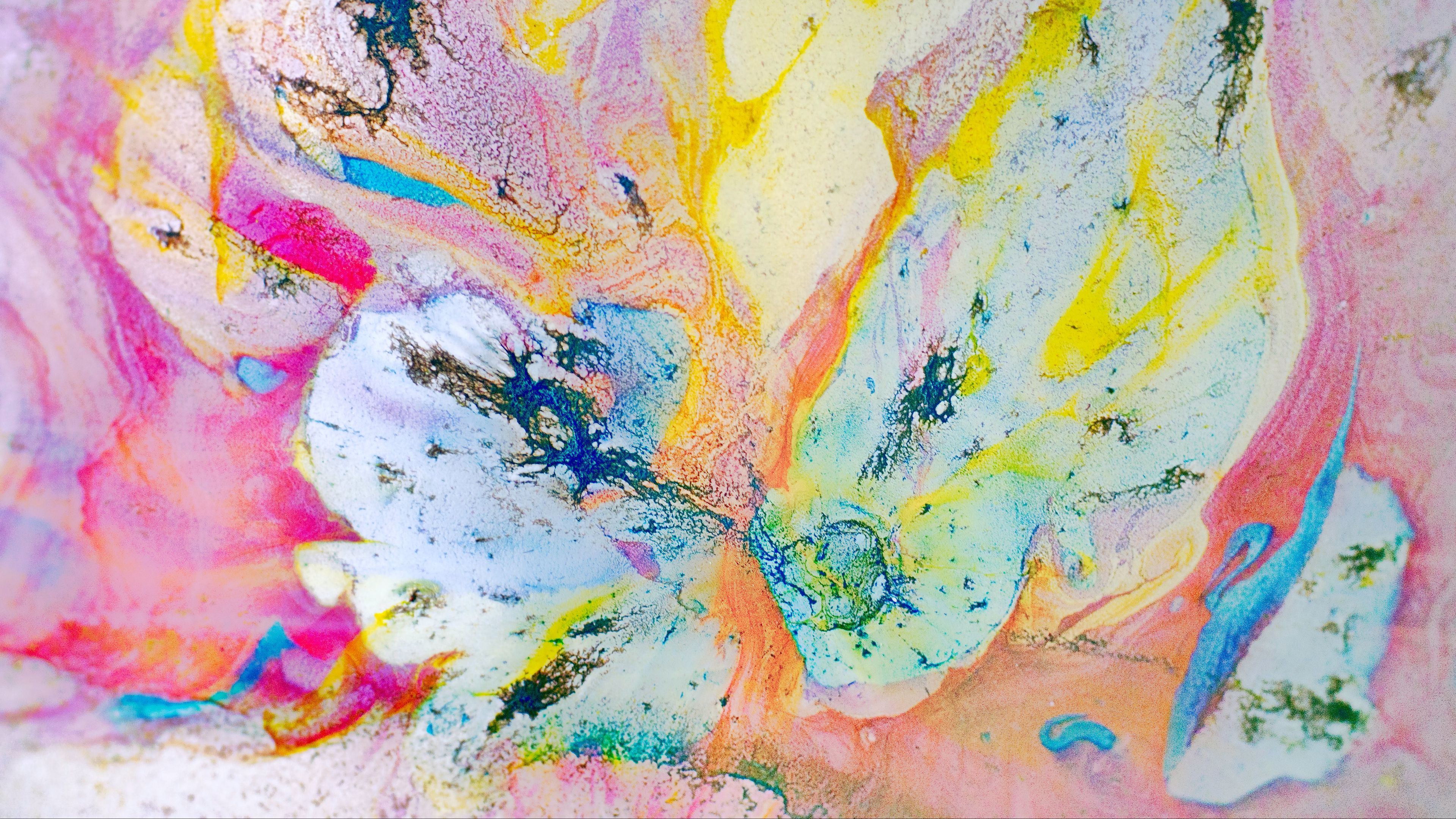 stains, spots, paint, colorful, 4k, HD Wallpaper